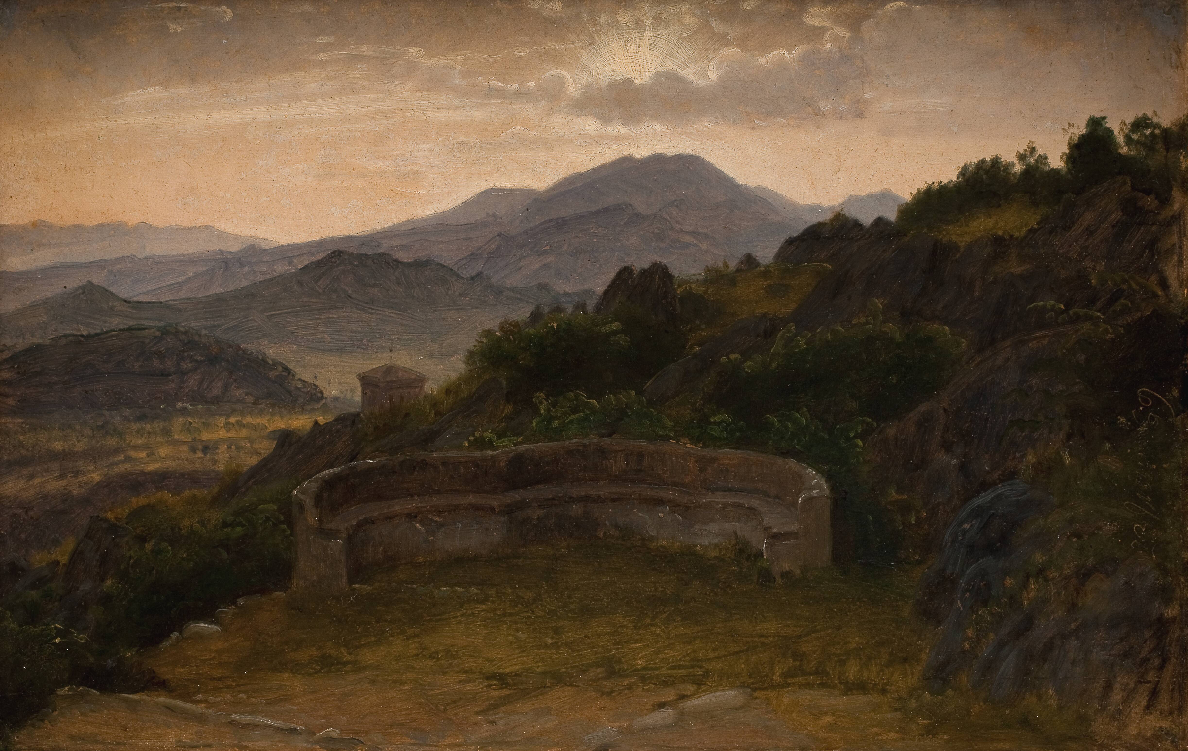 Landscape near Subiaco. Sunset