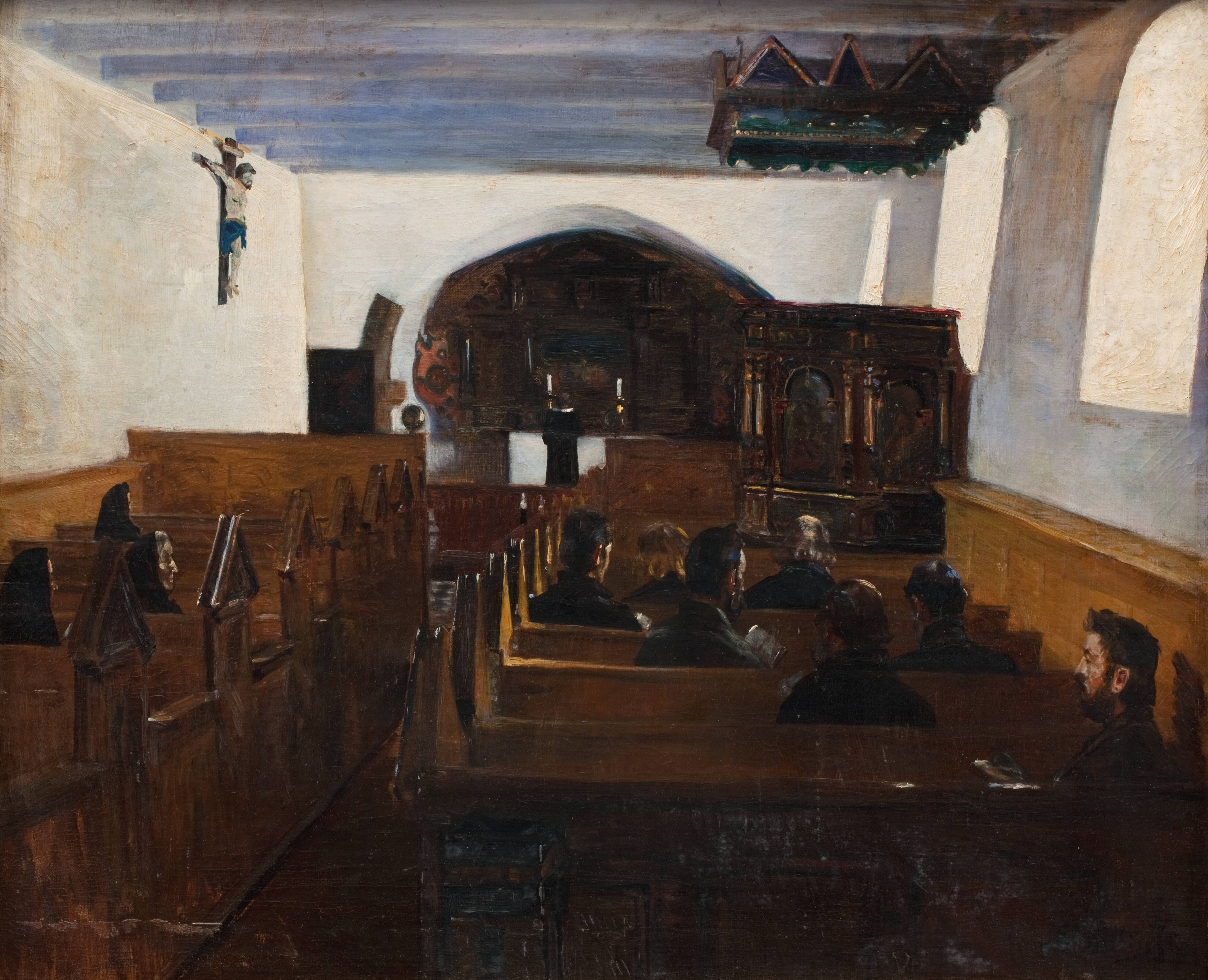 A church Service in the Island of Mors, Jutland