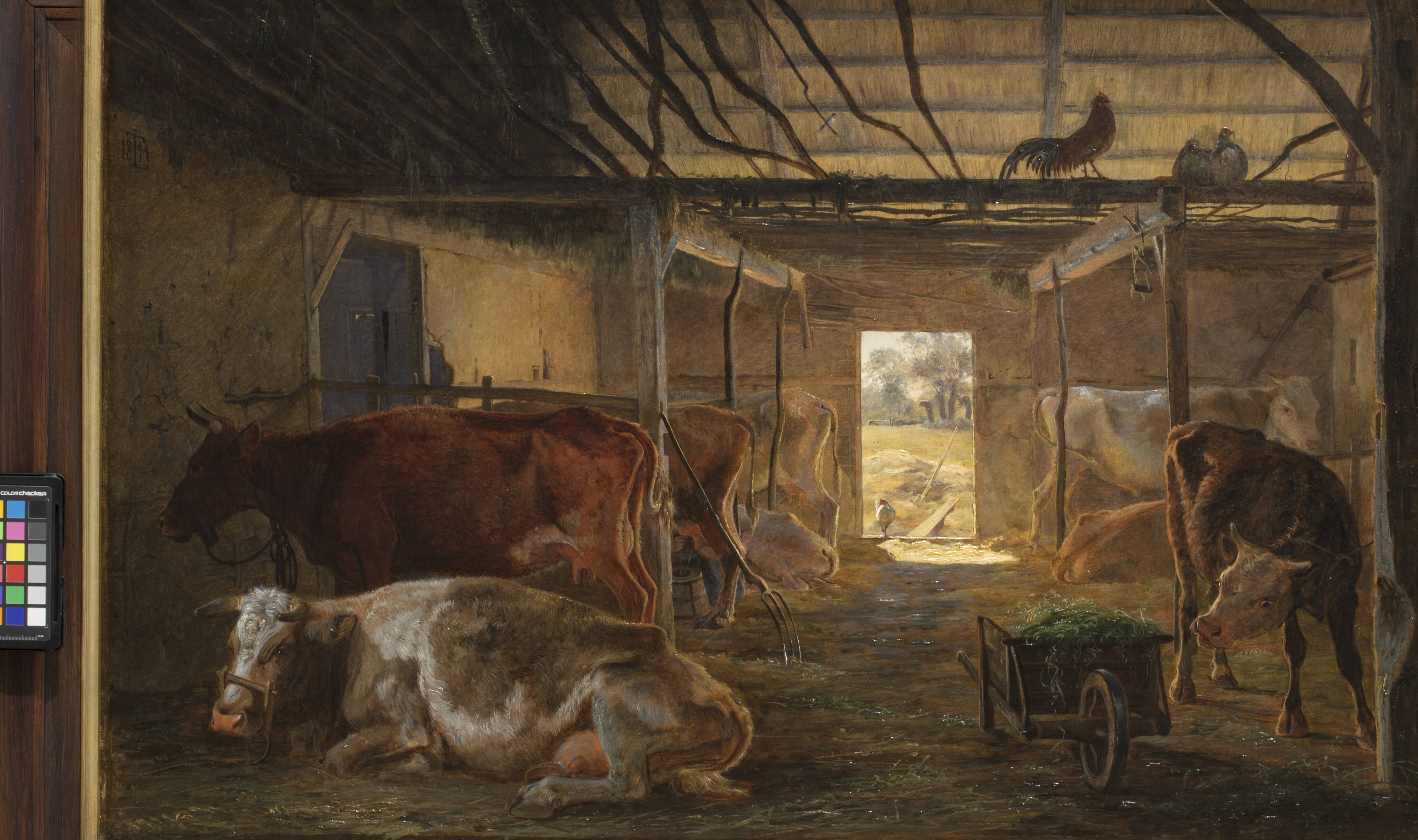 A Cowshed on a Farm at Vejby, Zealand