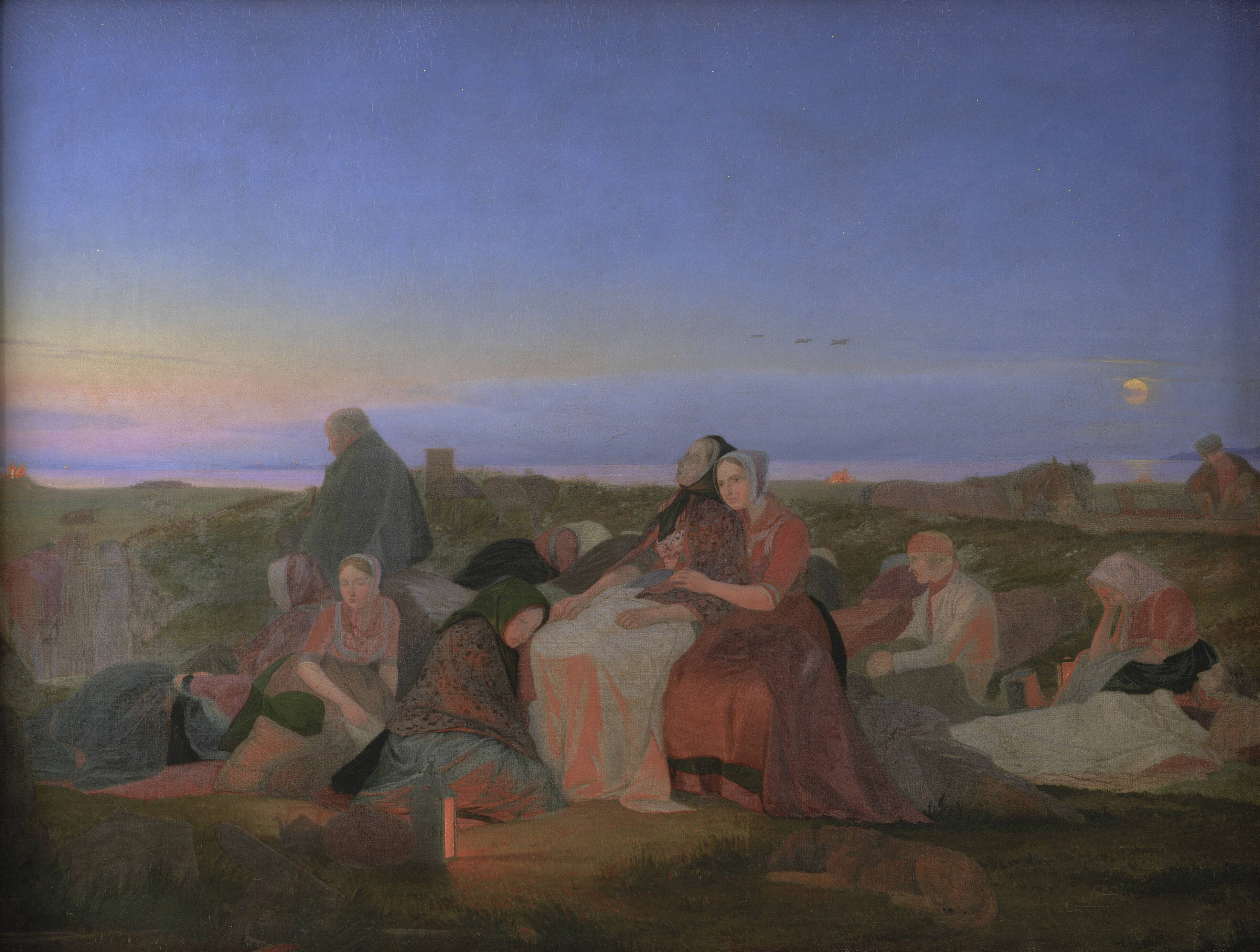 Midsummer's Eve. Sick People Asleep upon the Grave of St. Helena at Tisvilde