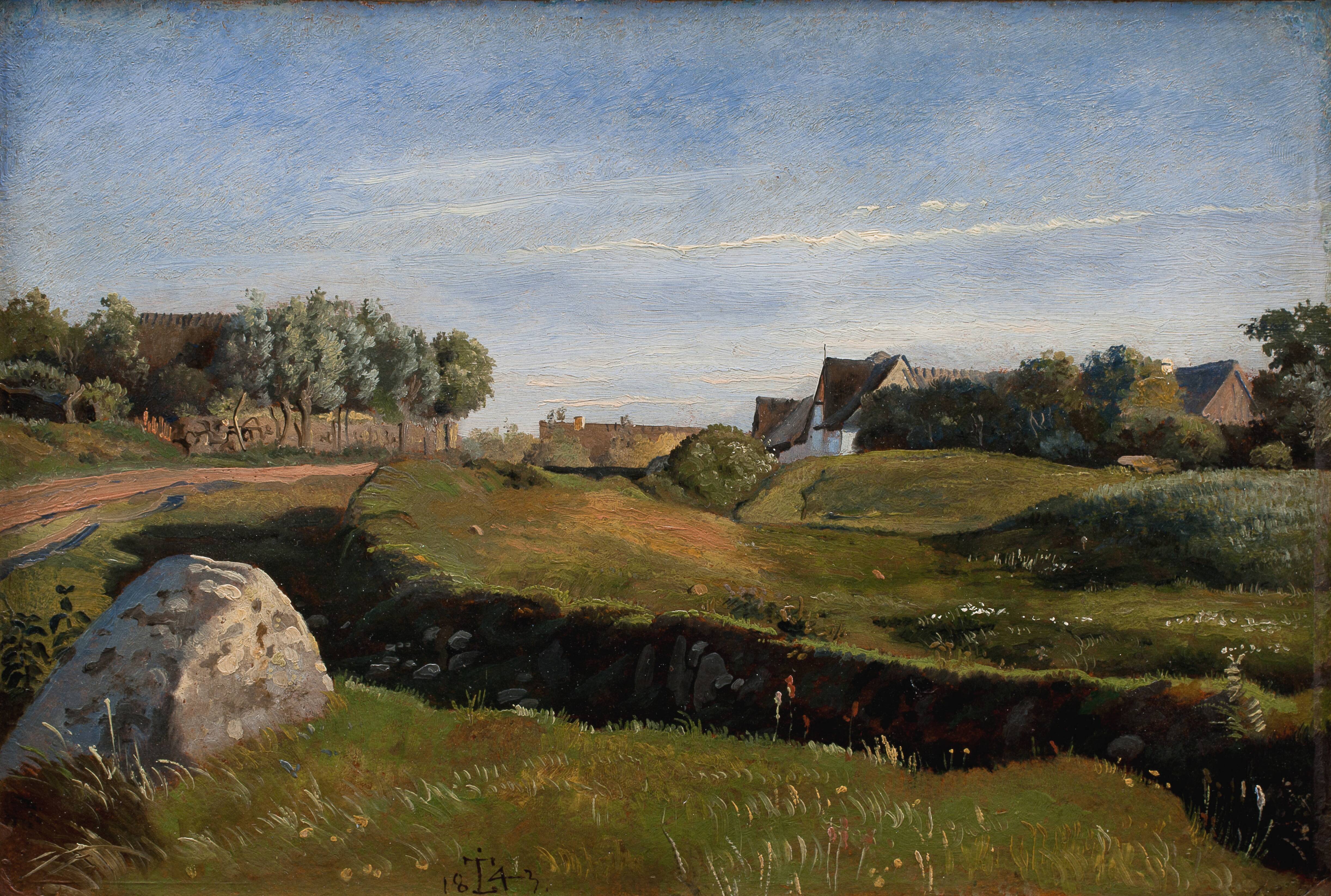 Landscape near Vejby seen from the North. Afternoon Light