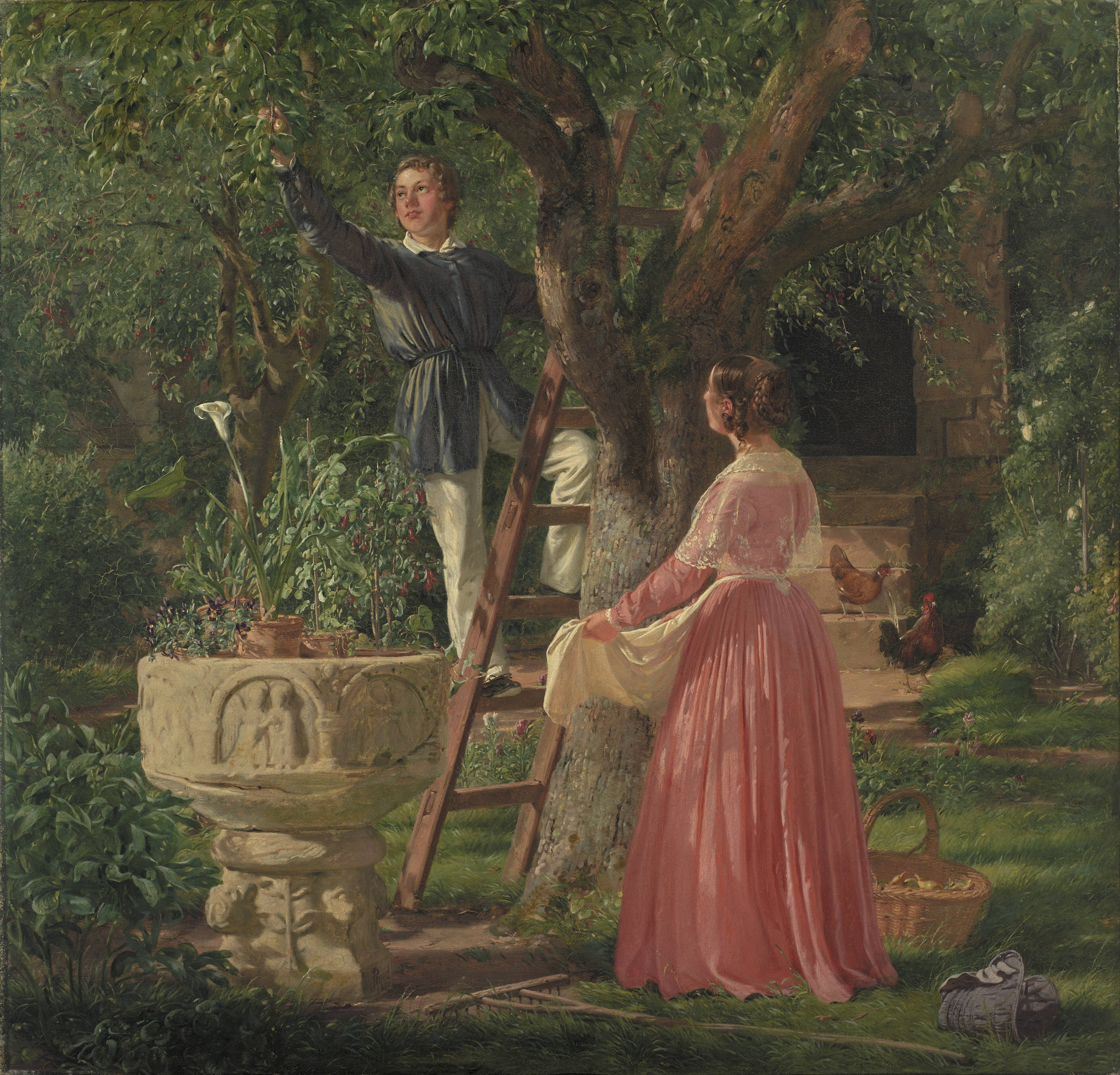 The Ancient Baptismal Font in the Garden