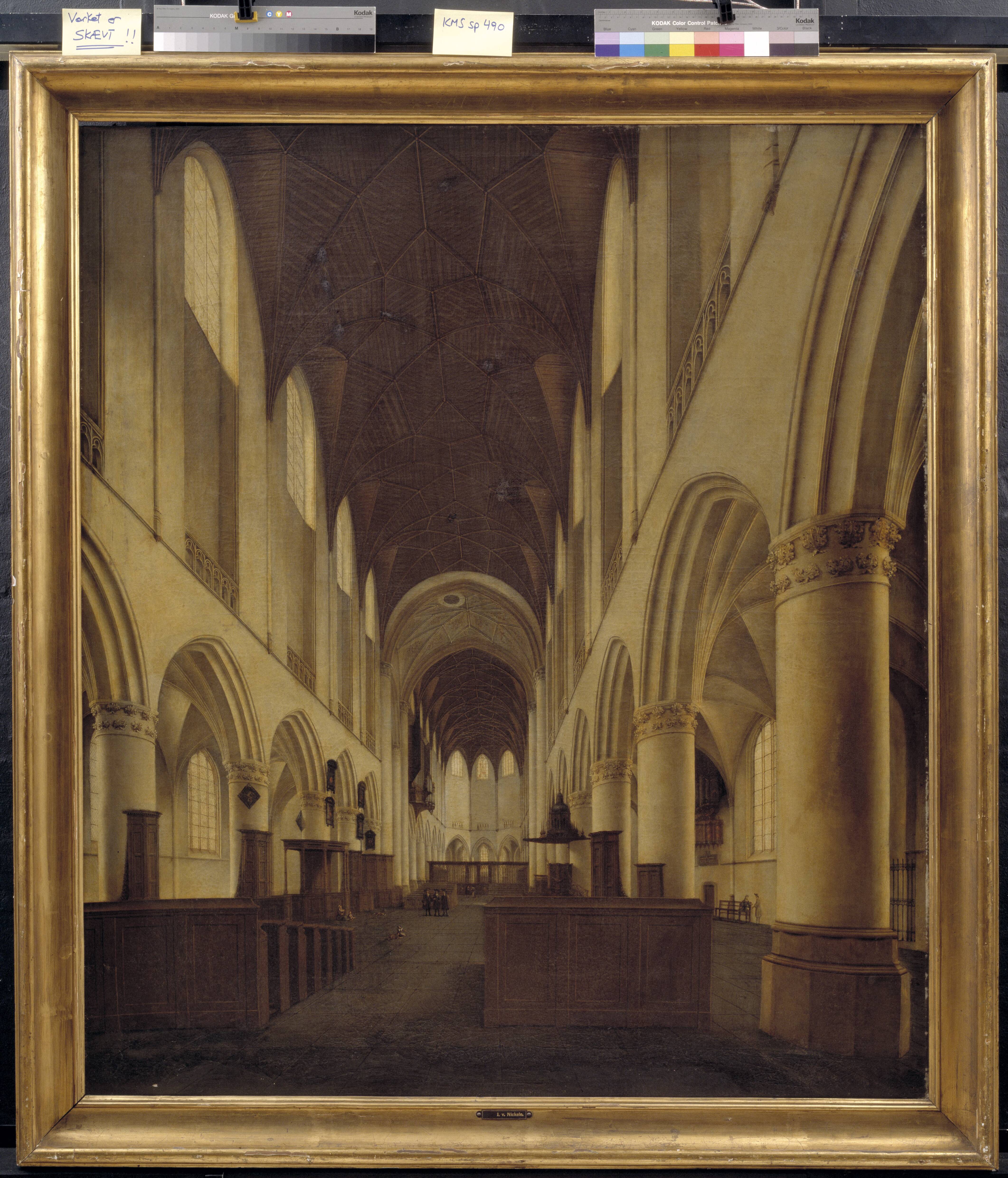 Interior of St Bavo Church in Haarlem. View from the Nave towards the Choir