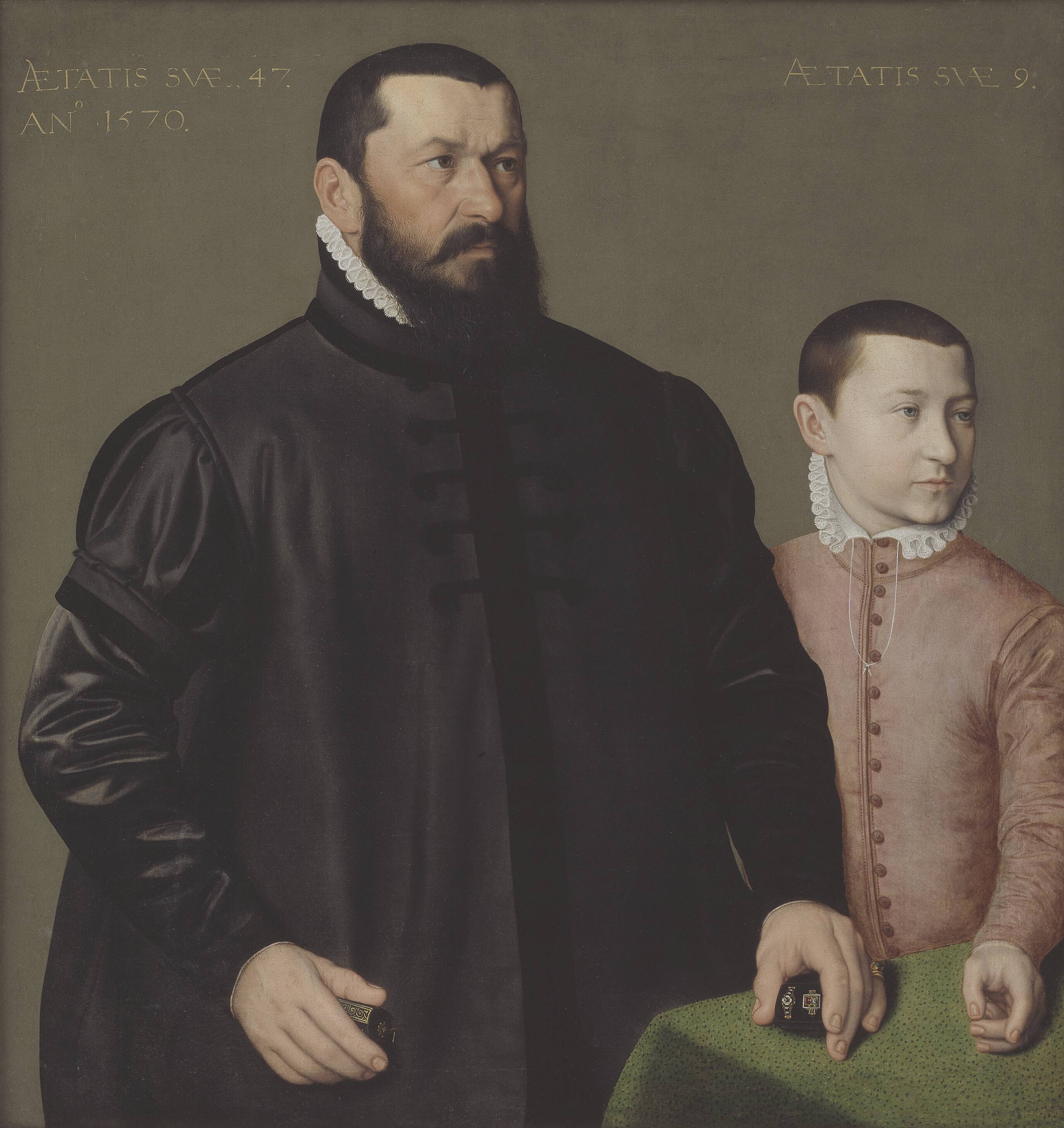 Portrait of the Nuremberg Goldsmith Hans Lencker (1523-1585) and his 9-year old son Elisius the Younger