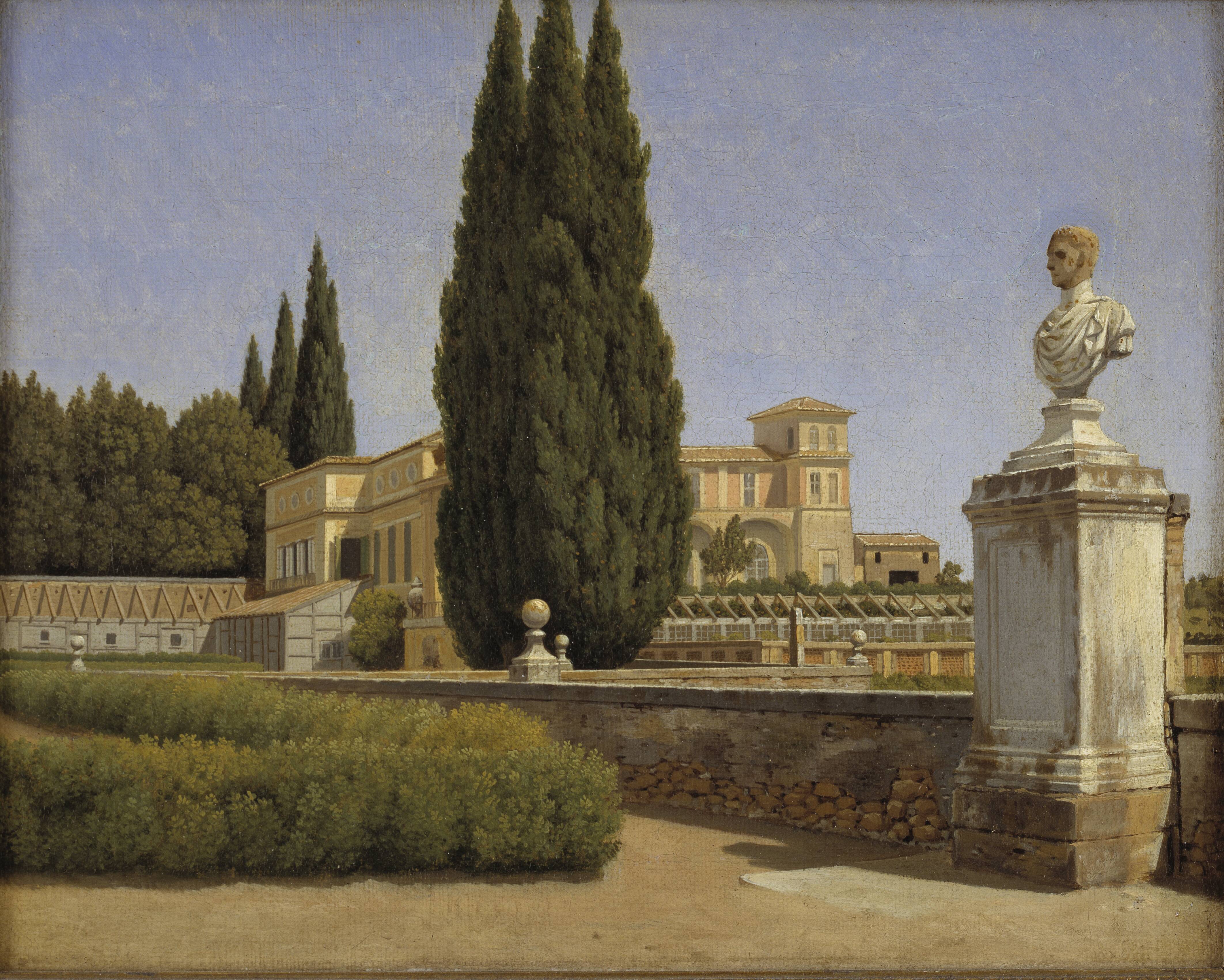 View of the Gardens of the Villa Albani. Rome