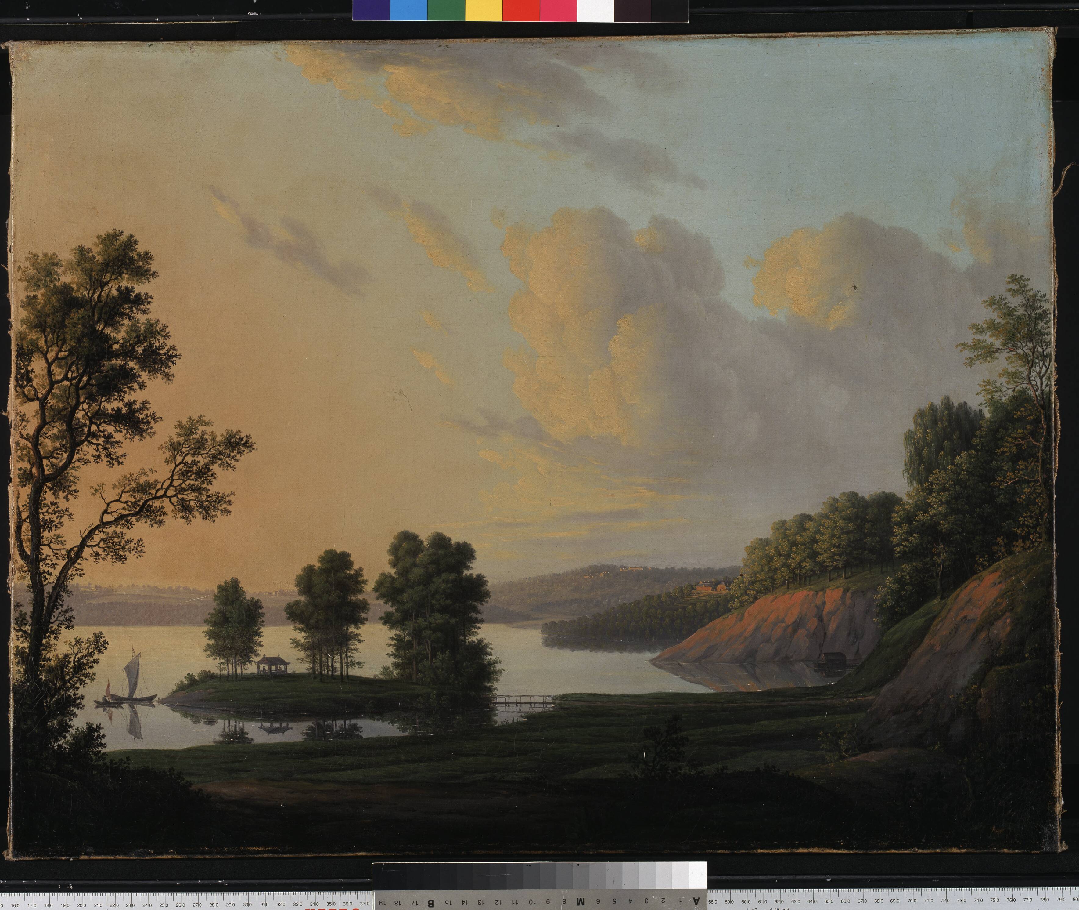 View of the Manor of Dronninggaard across Lake Fure, North Zealand.