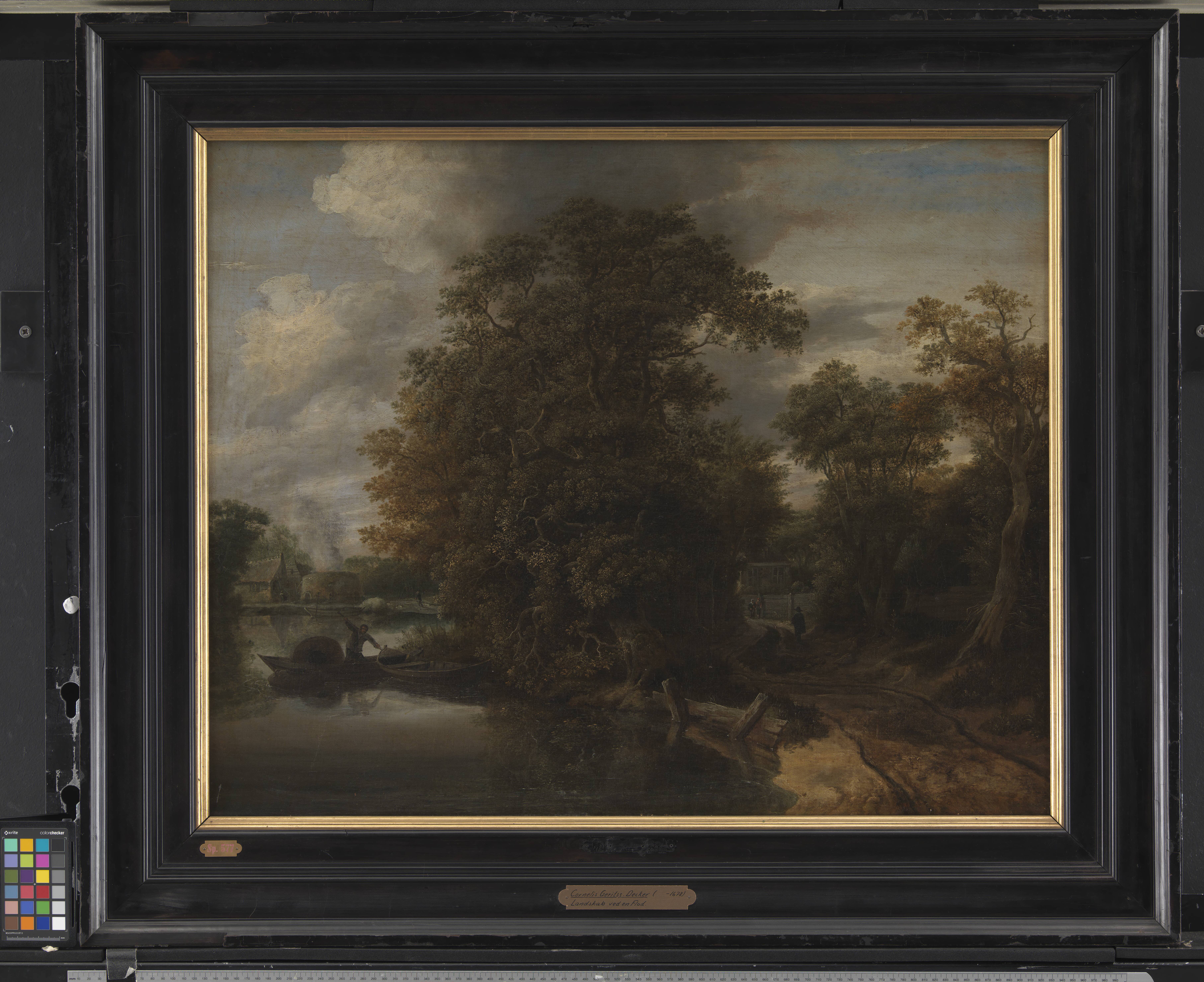 Landscape by a River. In the Background a Limekiln