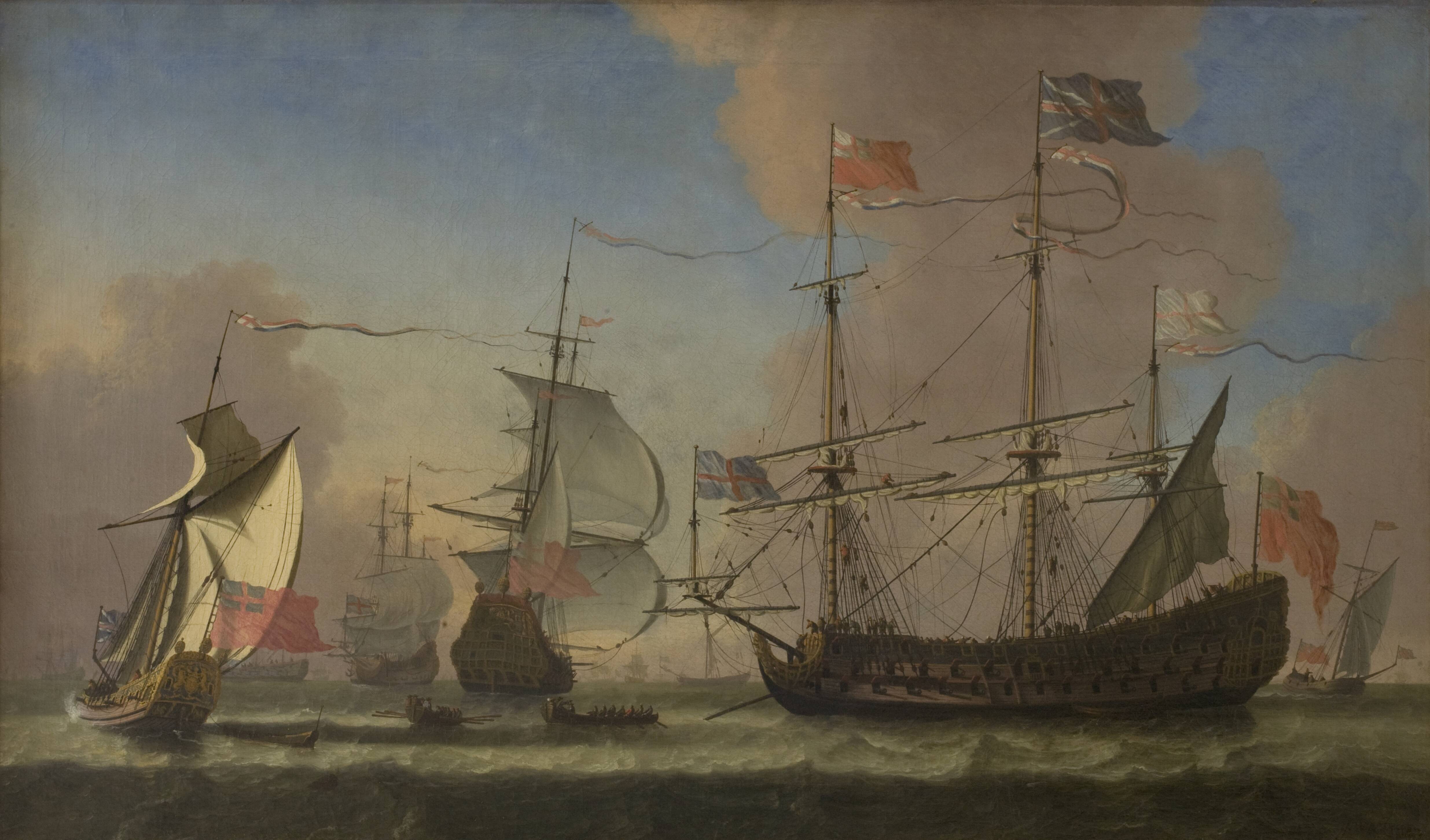 English Warships at Sea in a Fresh Breeze