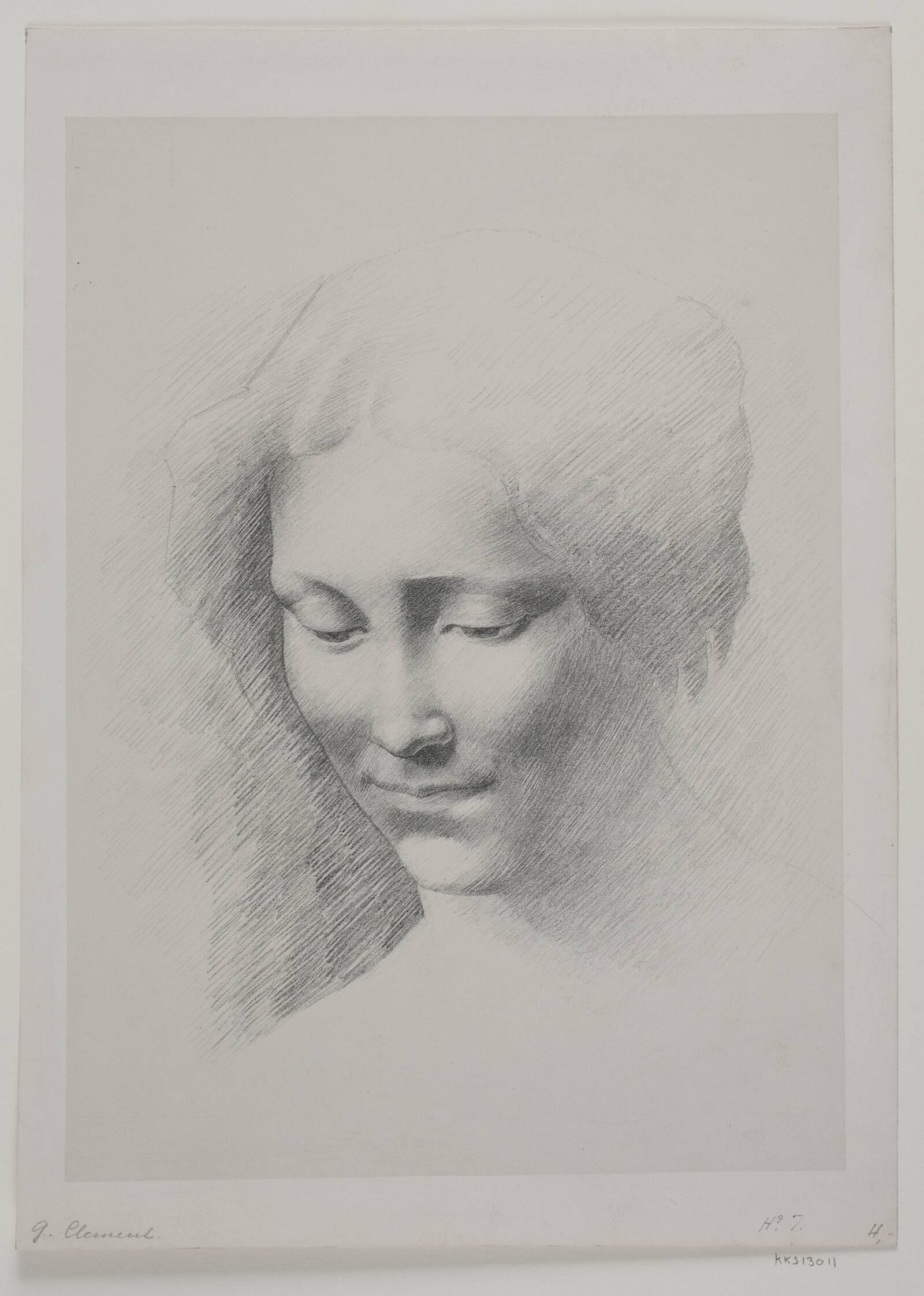 Kvindehoved, G.F. Clement, 1867-1933
