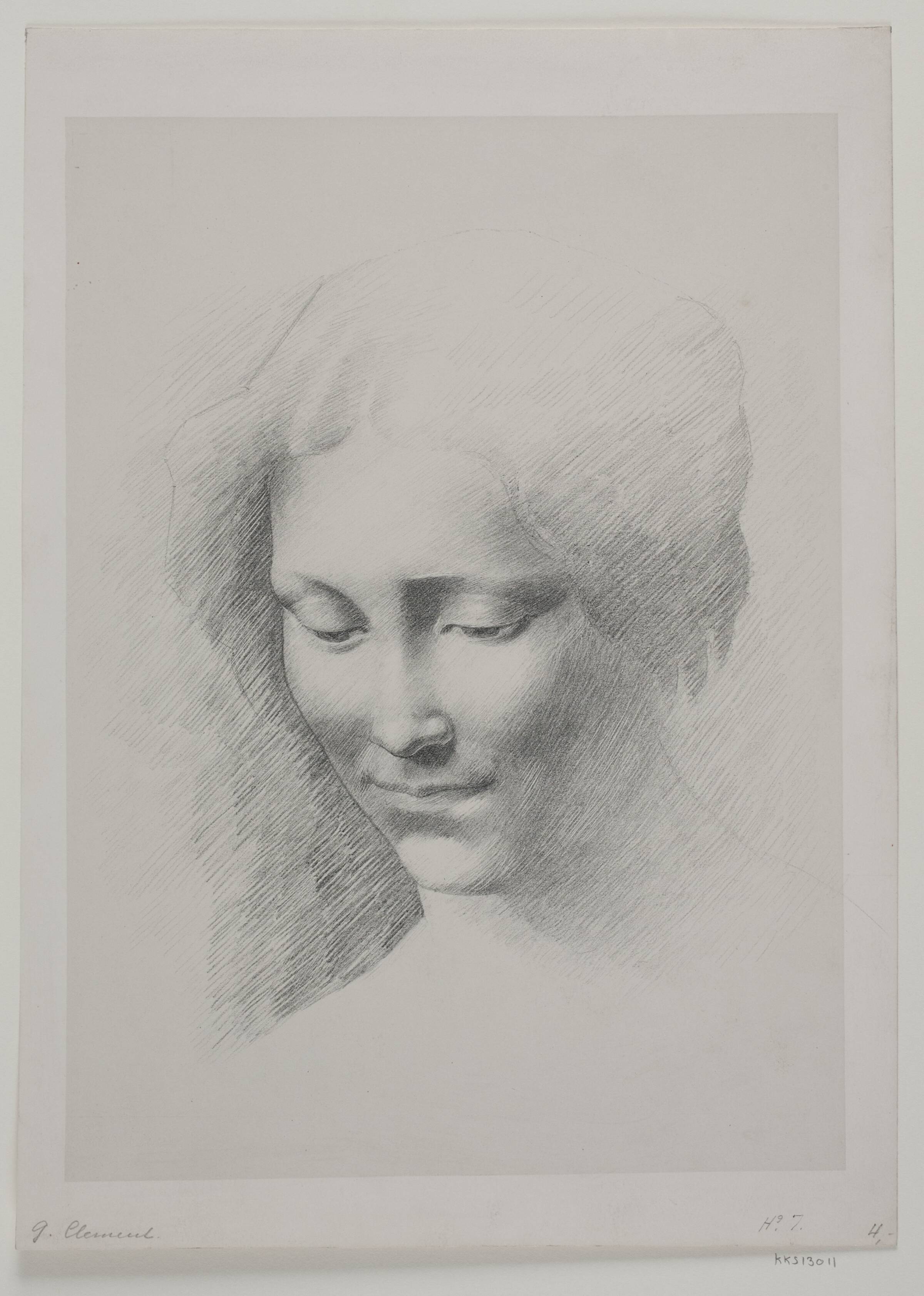 Kvindehoved, G.F. Clement, 1867-1933