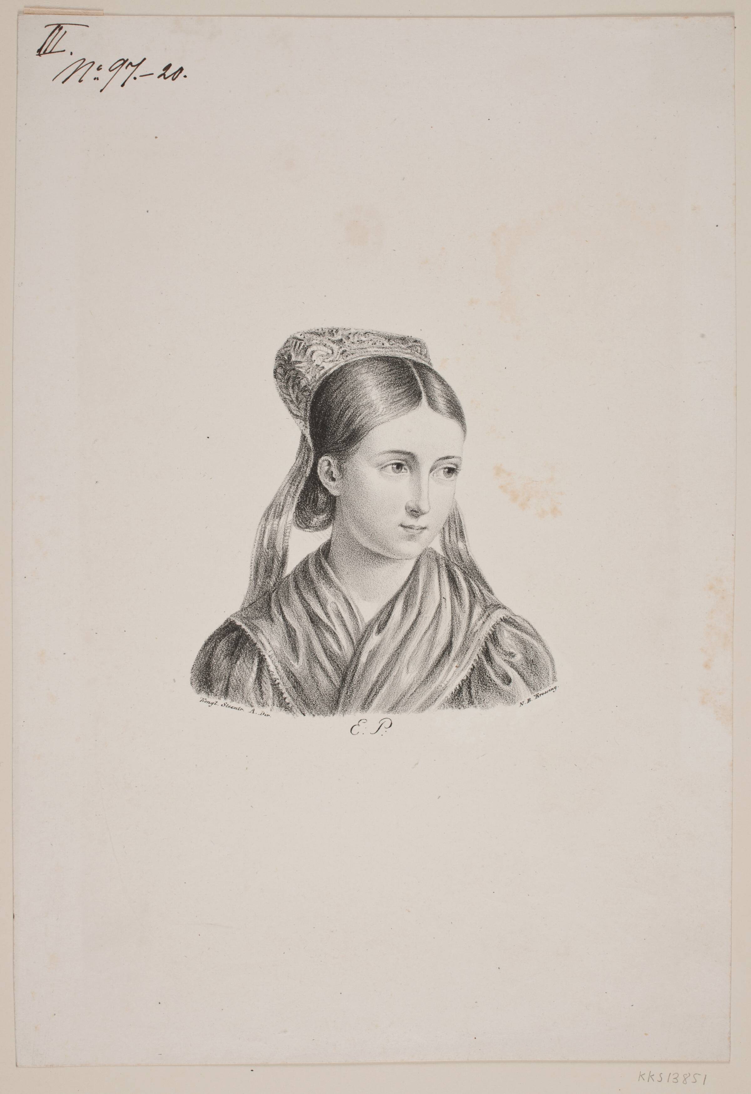 Kvindehoved, N.B. Krossing, 1795-1854