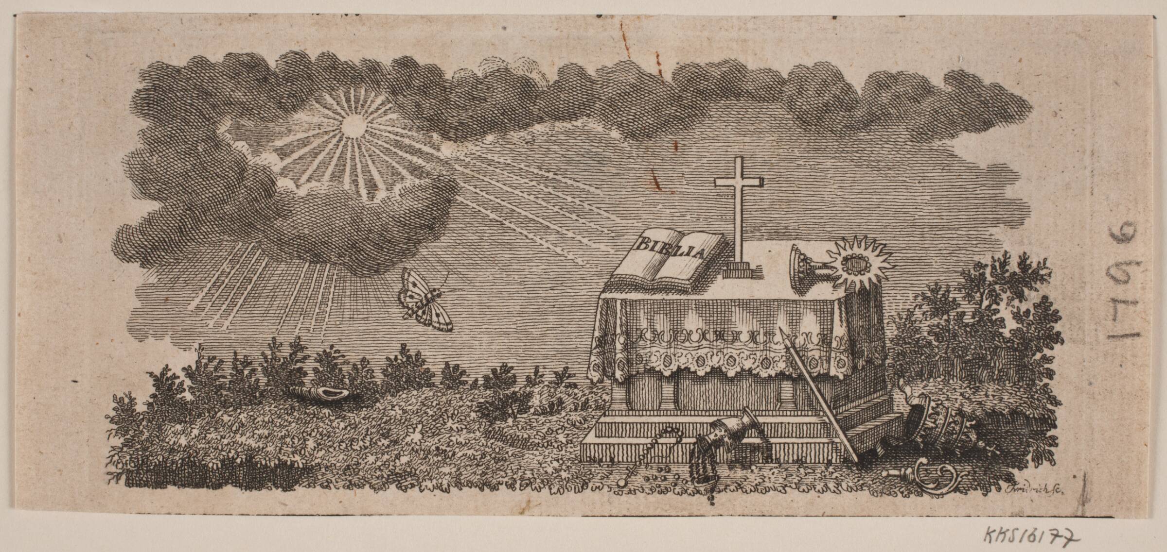 Vignet Gebhardi og Christiani "Kongerigerne Danmarks og Norges samt Hertugdømmerne Slesvigs og Holsteens Historie indtil vore tider", Johann Gottlieb Friedrich, 1796