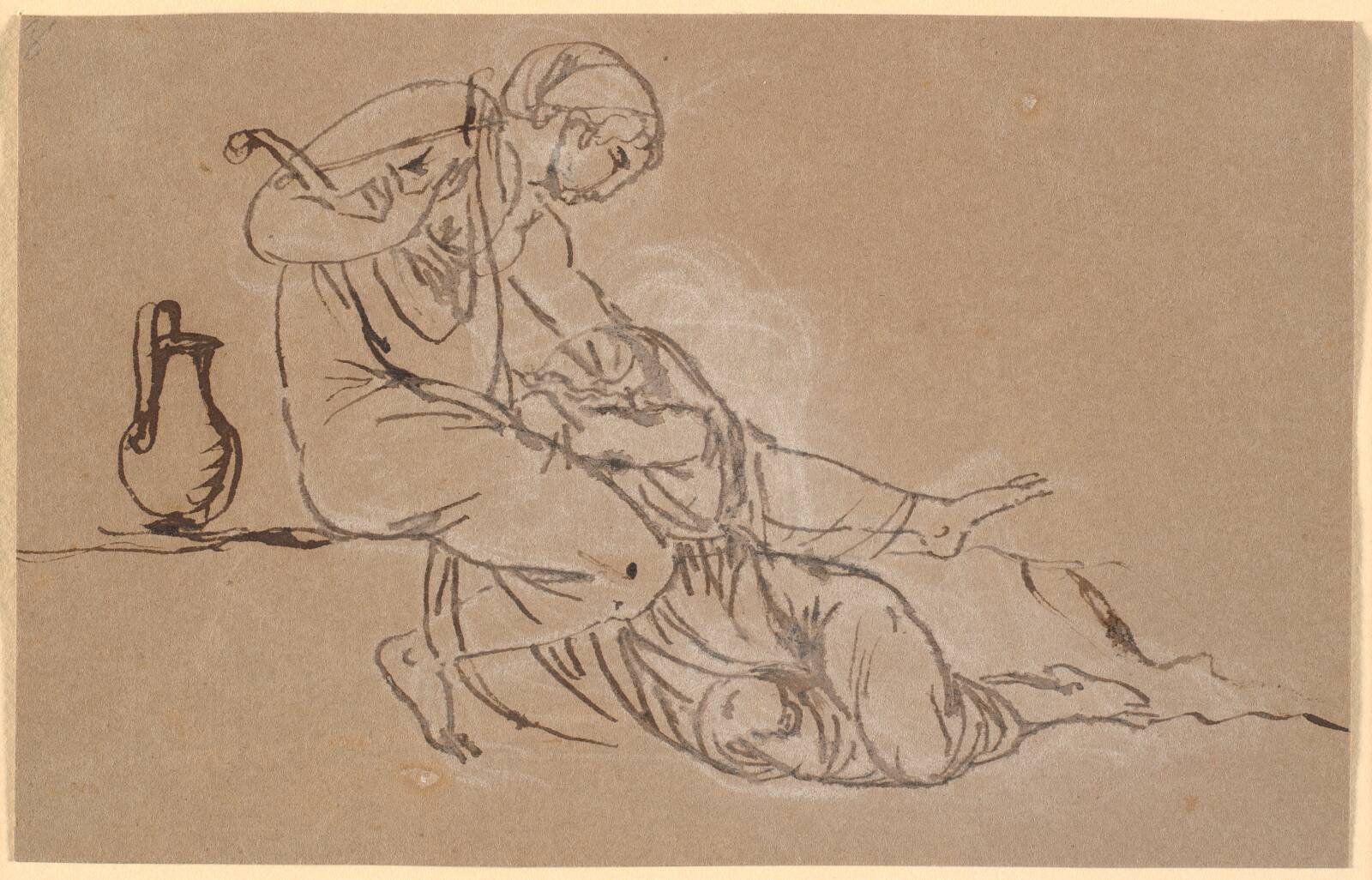Sappho og Mytilenerinden, Nicolai Abildgaard, 1807-1808