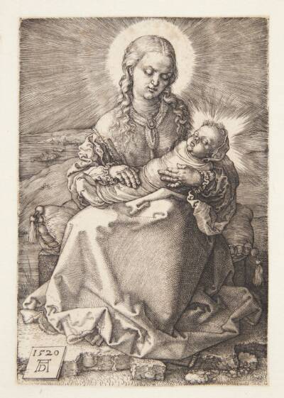 Madonna, siddende med svøbelsesbarnet