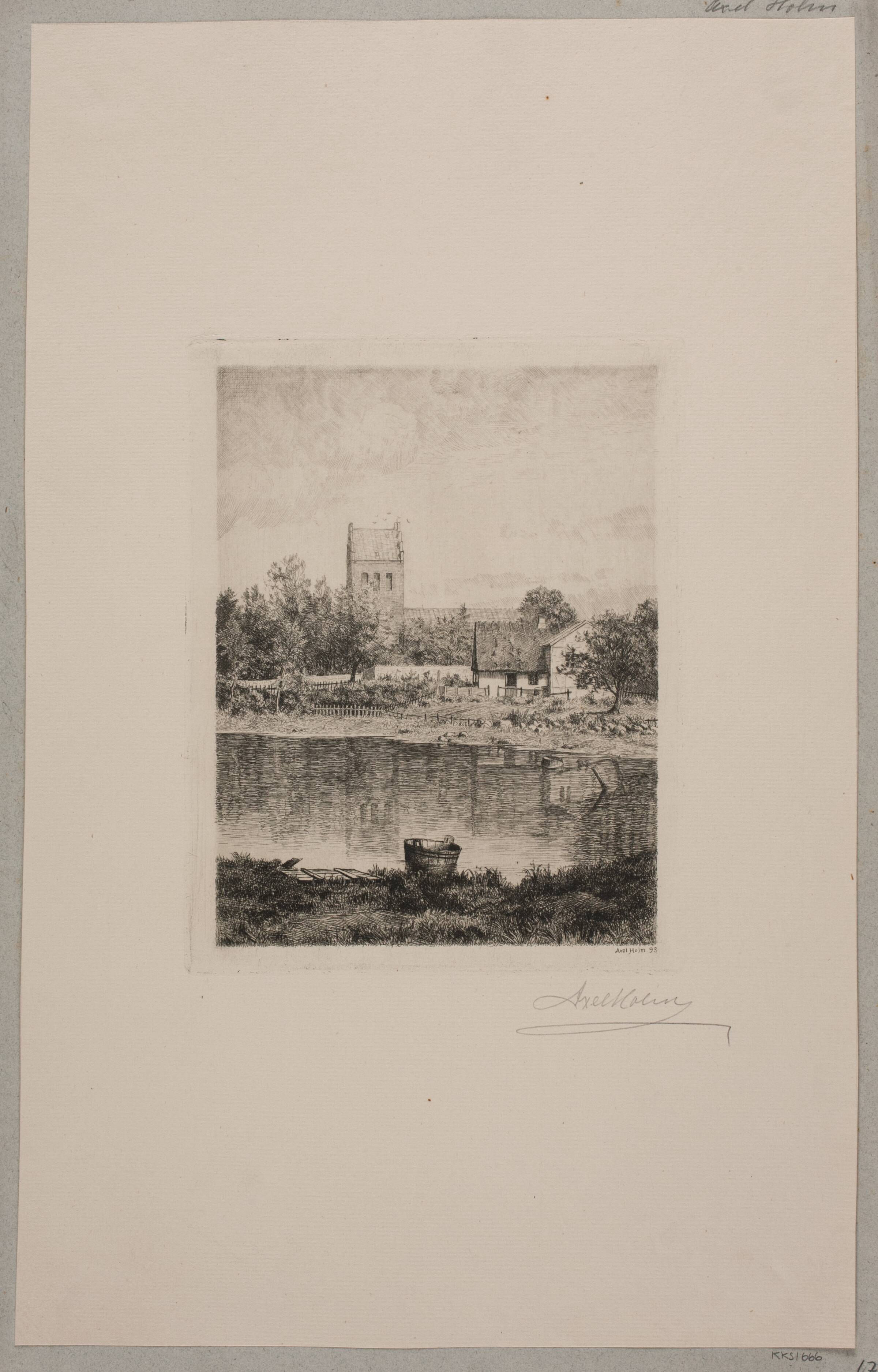 Ved gadekæret i Græsted, Axel Holm, 1893