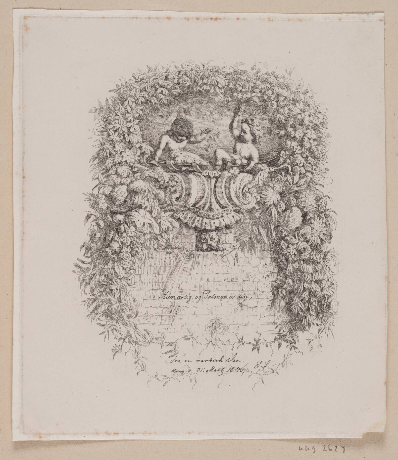 En fontæne, Sophus Schack, 1846