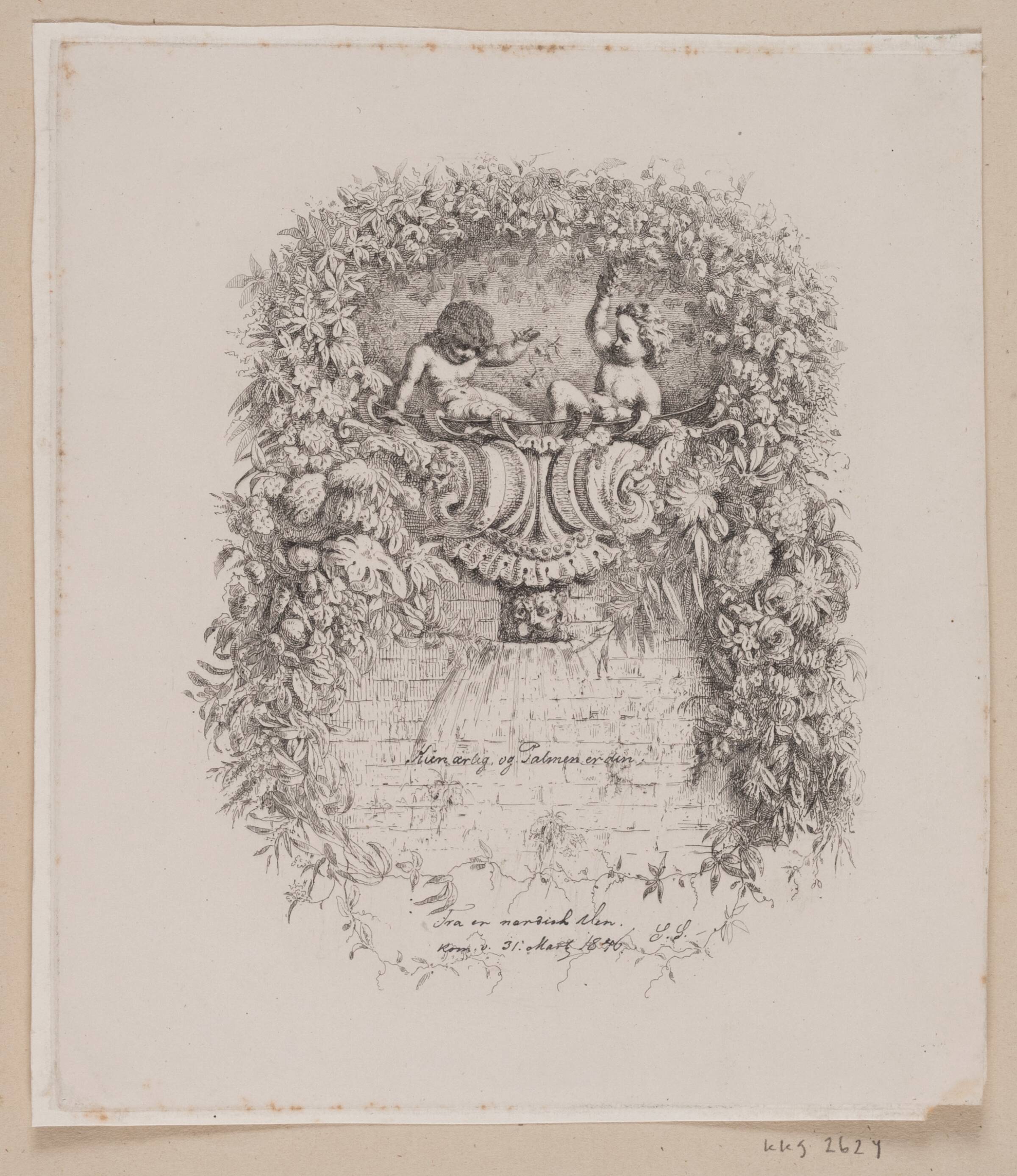 En fontæne, Sophus Schack, 1846