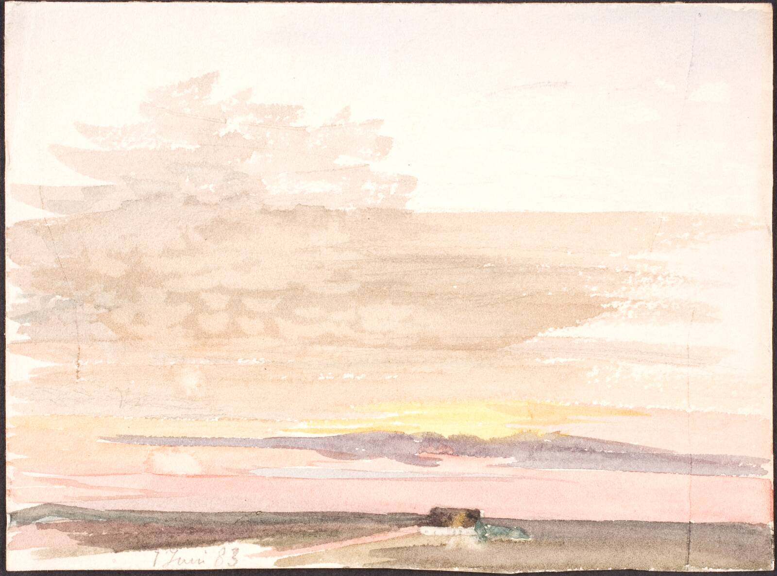 Landskab og skystudie, Agnes Slott-Møller, 1883