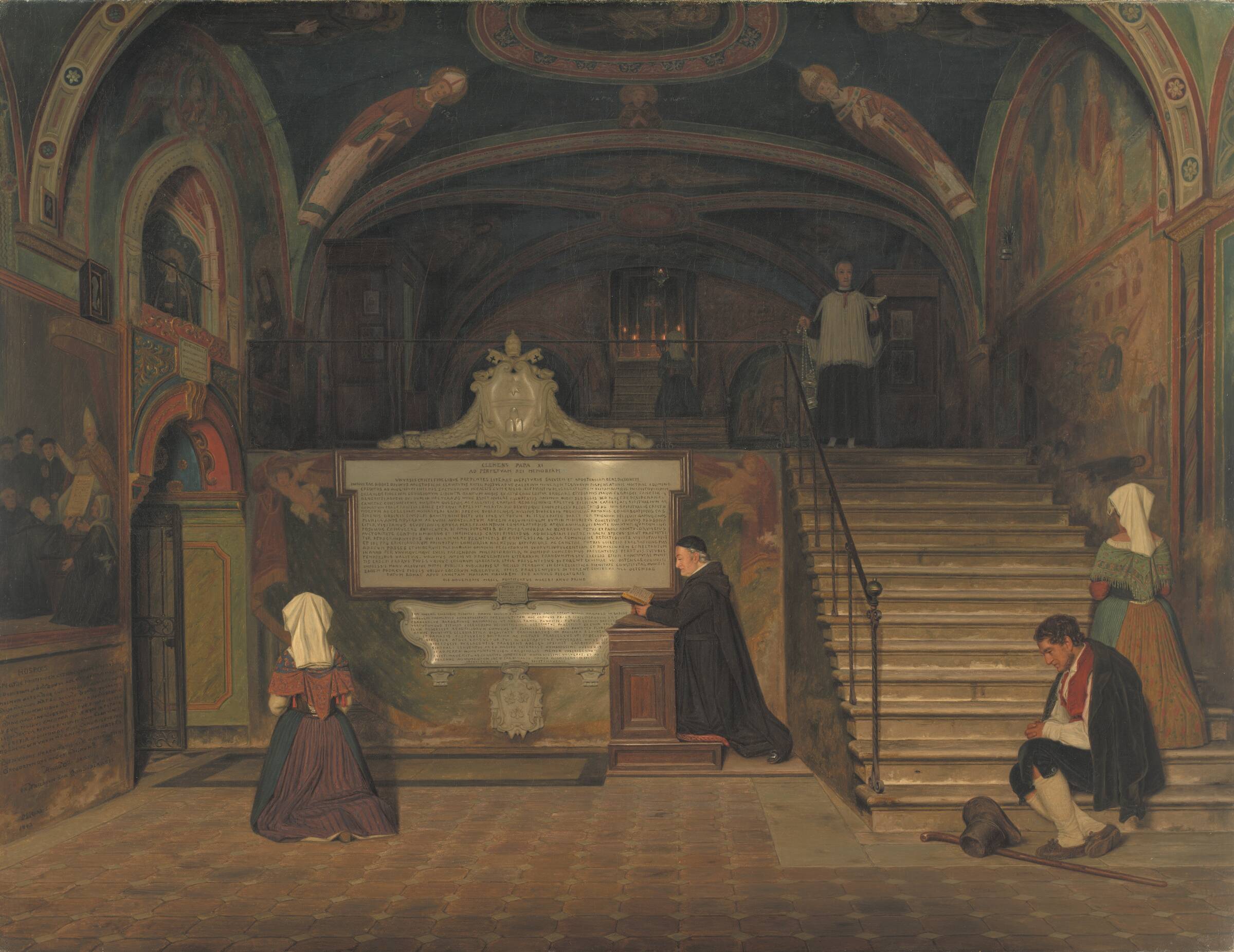 Underkirken i klosteret San Benedetto i Subiaco, Martinus Rørbye, 1843