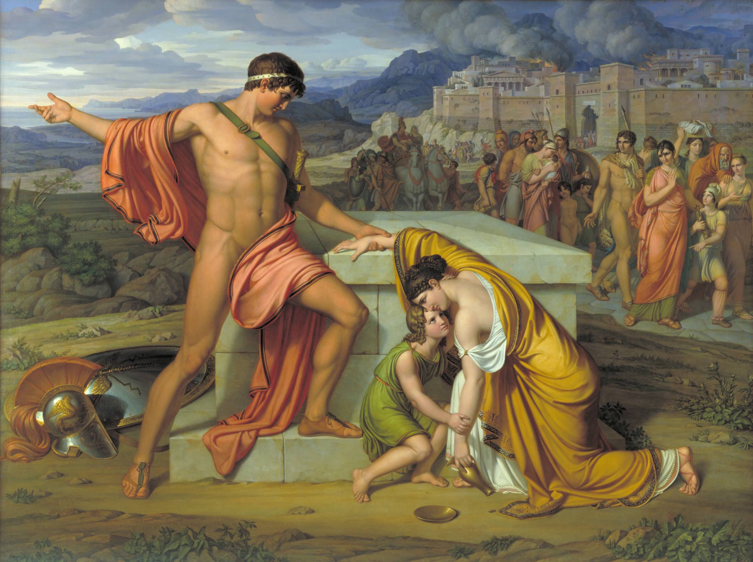 Pyrrhus og Andromache ved Hektors grav, J.L. Lund, 1807-1811
