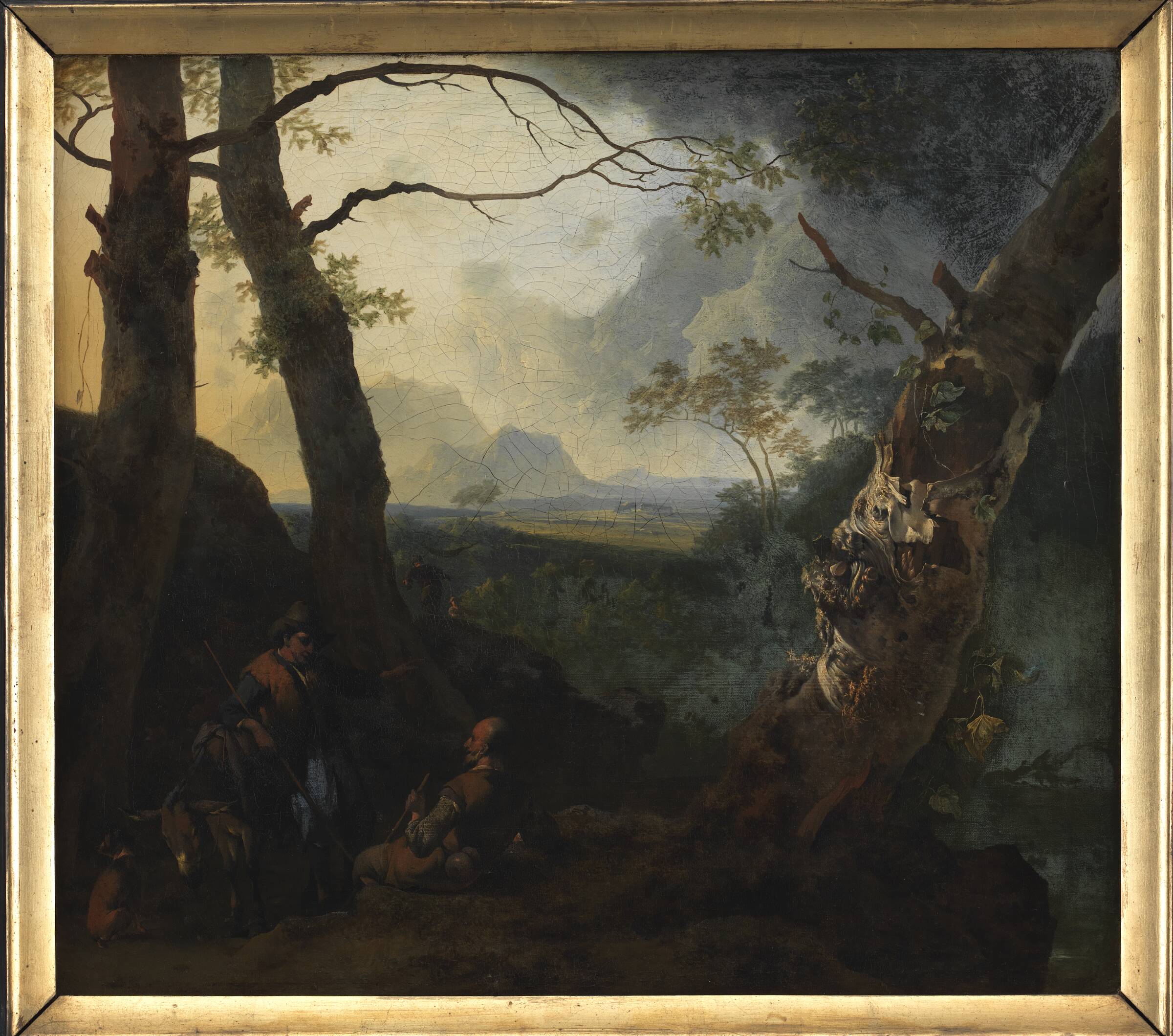 Sydlandsk landskab med hyrder, Adam Pijnacker, 1665-1670