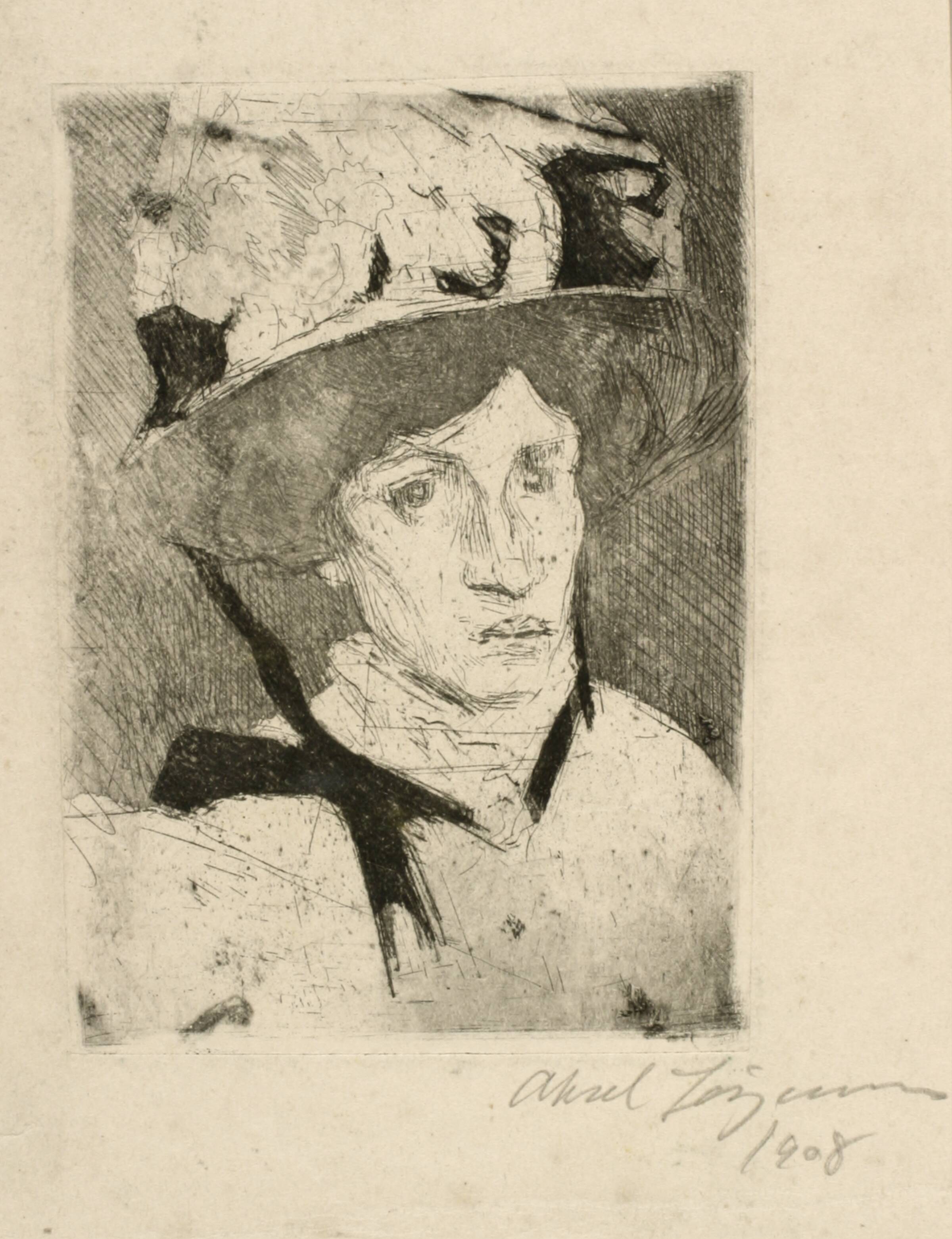 Portræt af Christine Carlsen, Aksel Jørgensen, 1908