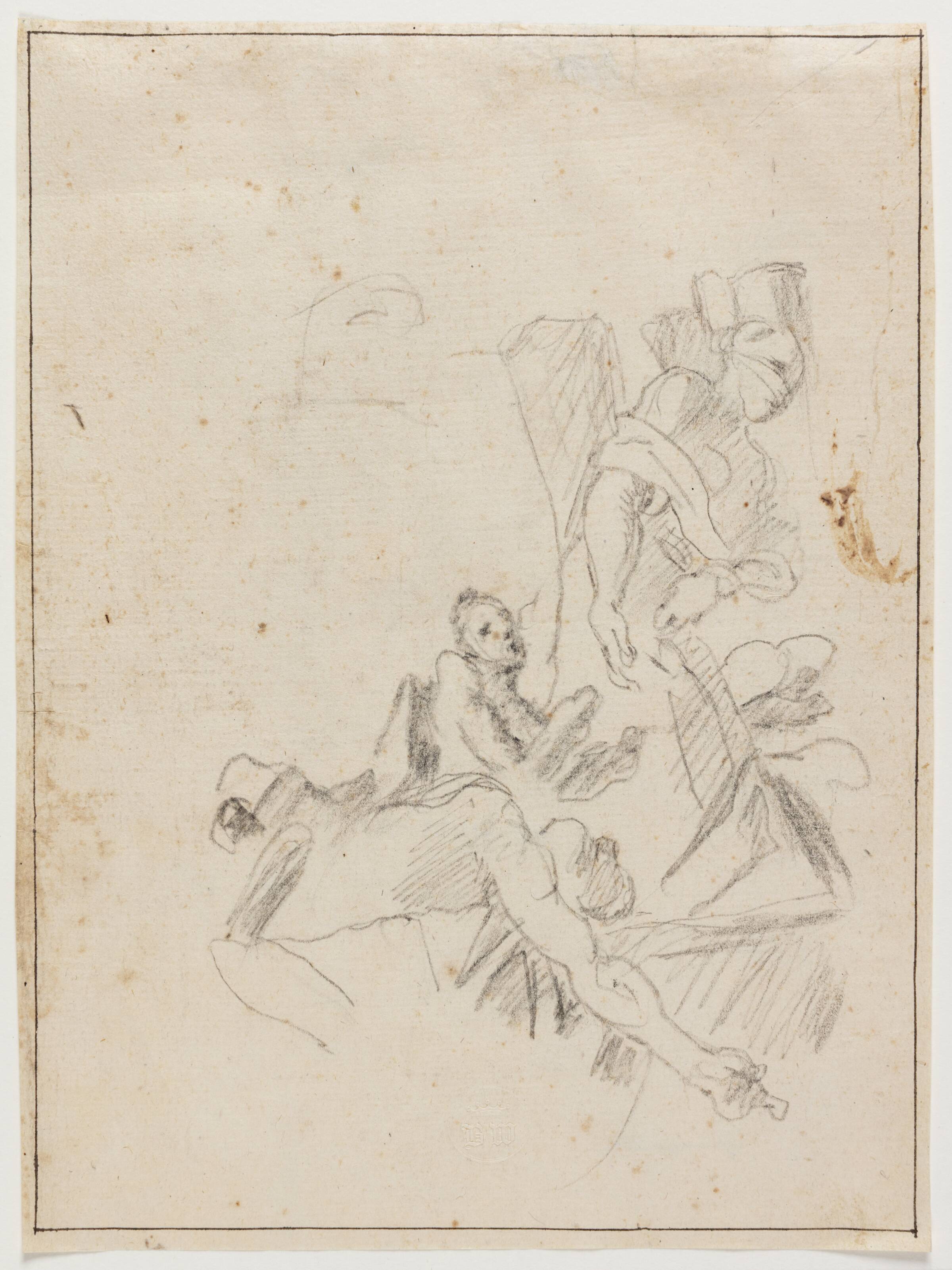 Pestudbruddet i Napoli 1656. Studier til fresko ved byens porte, Mattia Preti, 1656-1699