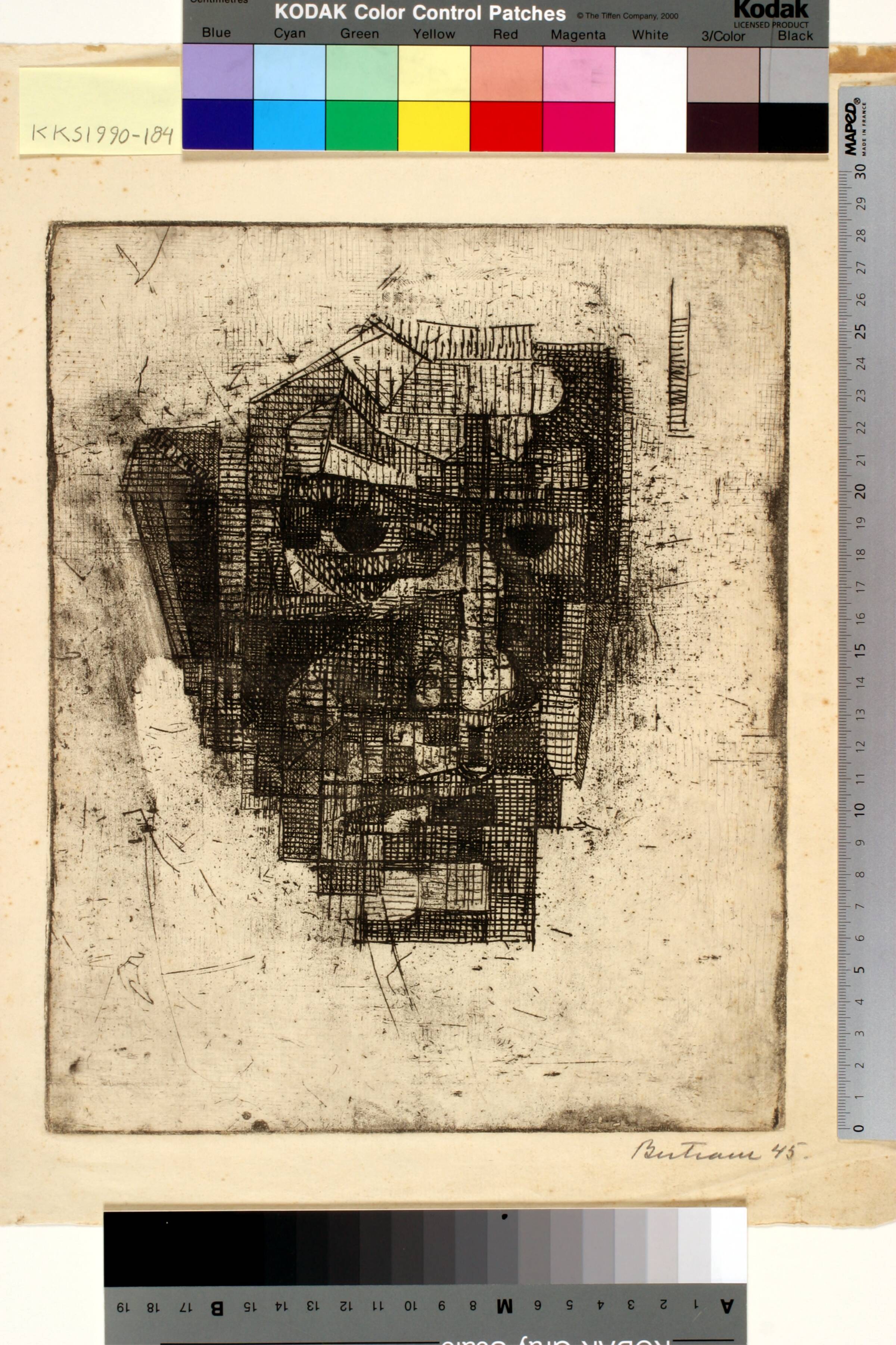 Selvportræt ?, Helge Bertram, 1945