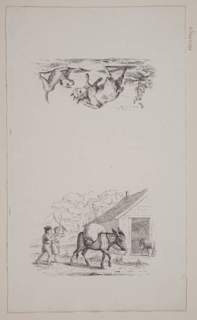 To illustrationer til W. Hey, "Halvthundrede Fabler for Børn"