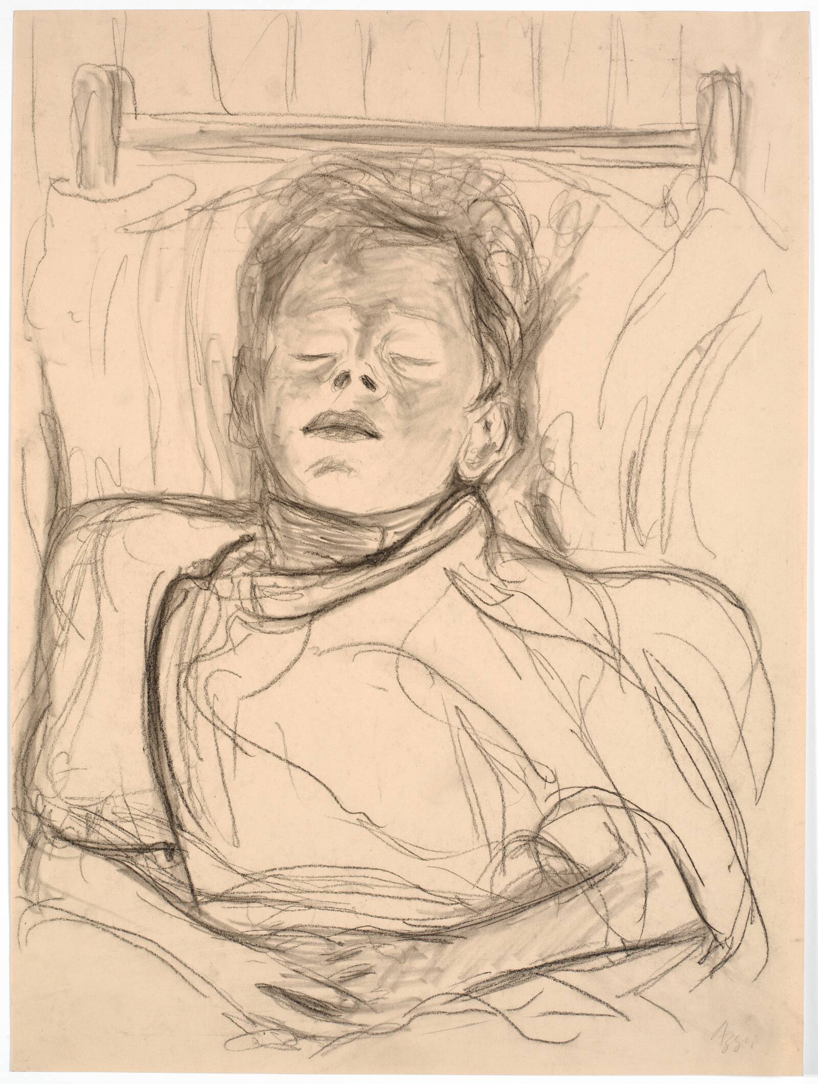 Sovende rekonvalescent (kunstnerens ældste søn), Knud Agger, 1946