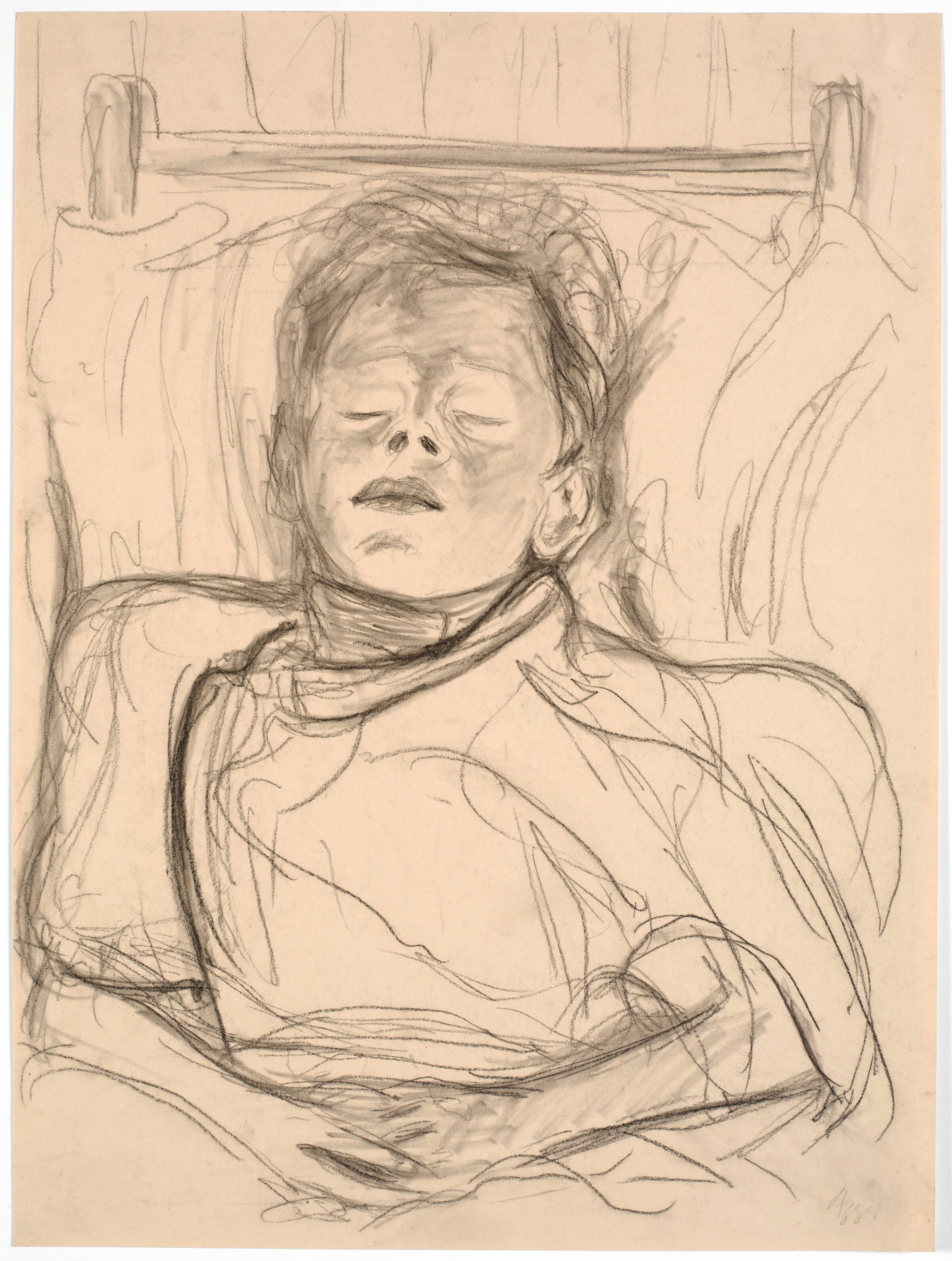 Sovende rekonvalescent (kunstnerens ældste søn), Knud Agger, 1946