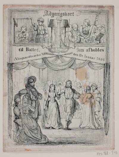 Adgangskort til et bal i 1846