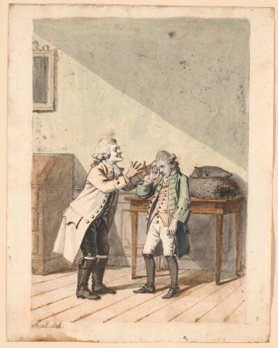 En scene af P.A. Heibergs "De Vonner og de Vanner".