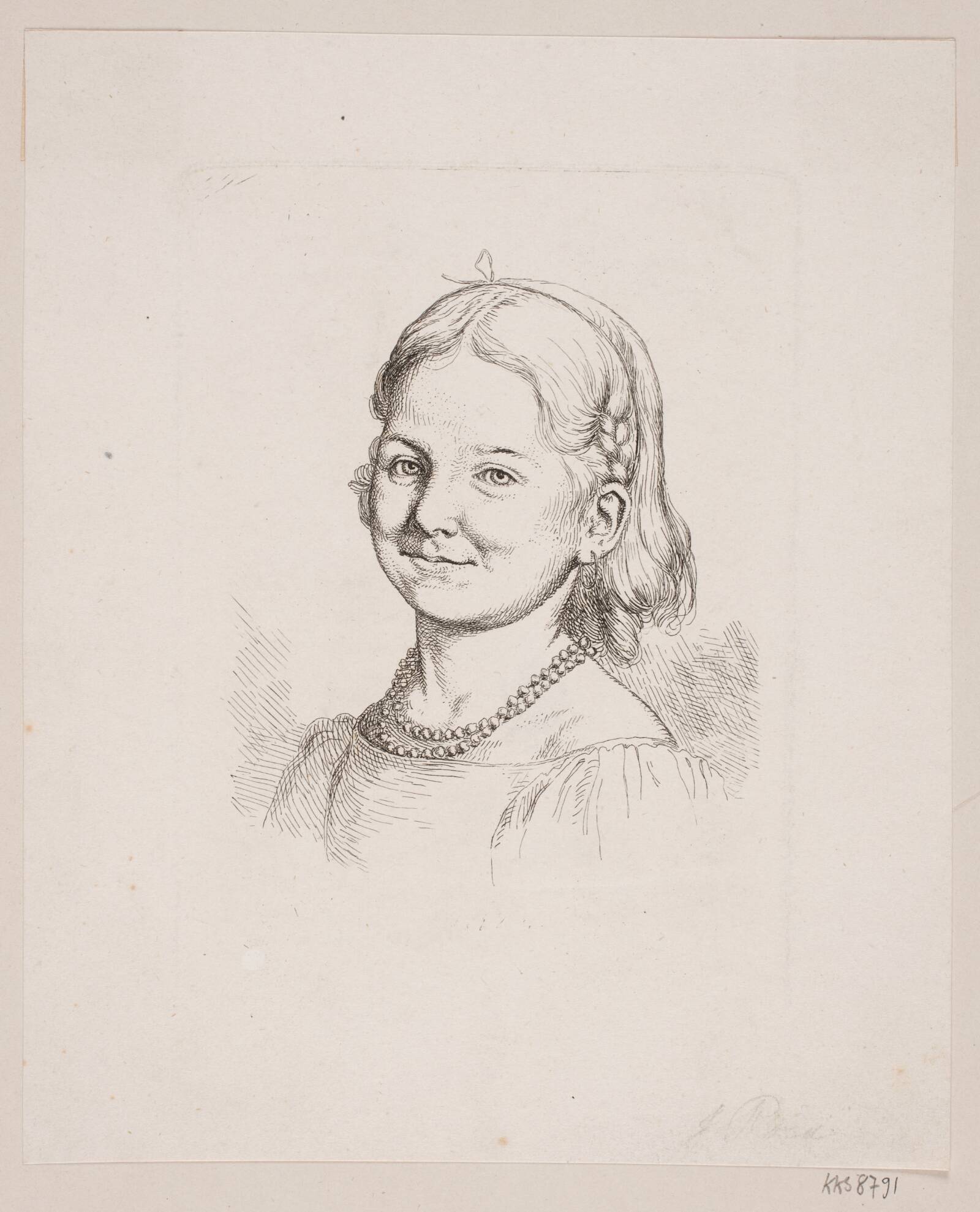 Albertine Feilberg som ung, Jørgen Roed, 1854