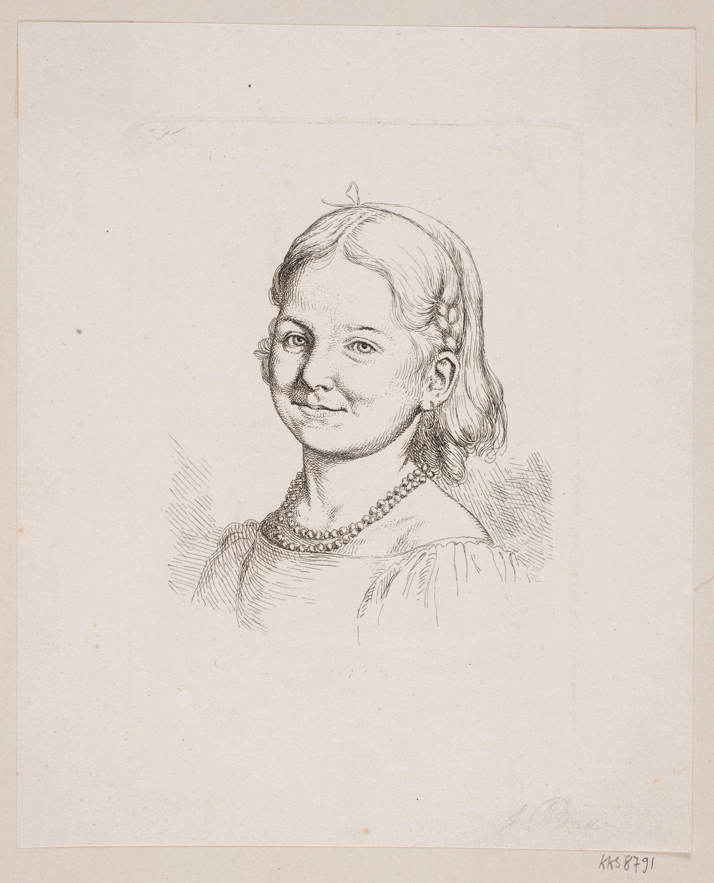 Albertine Feilberg som ung, Jørgen Roed, 1854