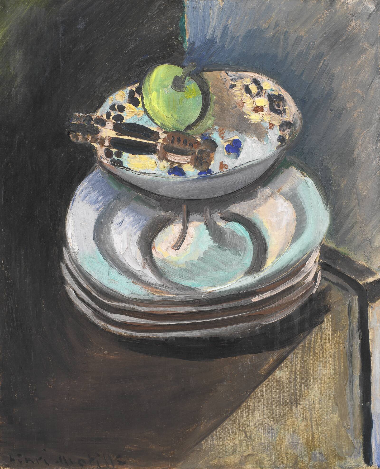 Opstilling med frugtskål og nøddeknækker, Henri Matisse, 1914-1918