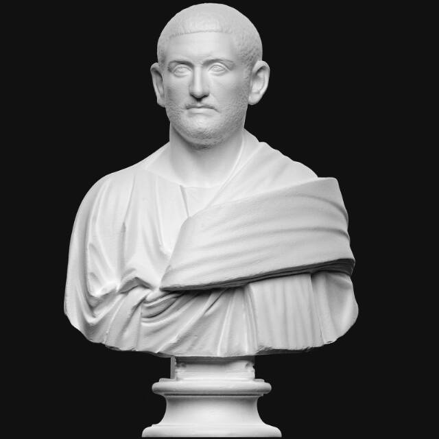 Man with close-cropped hair and beard, toga with horizontal fold (trabea) 3D model by SMK, National Gallery of Denmark