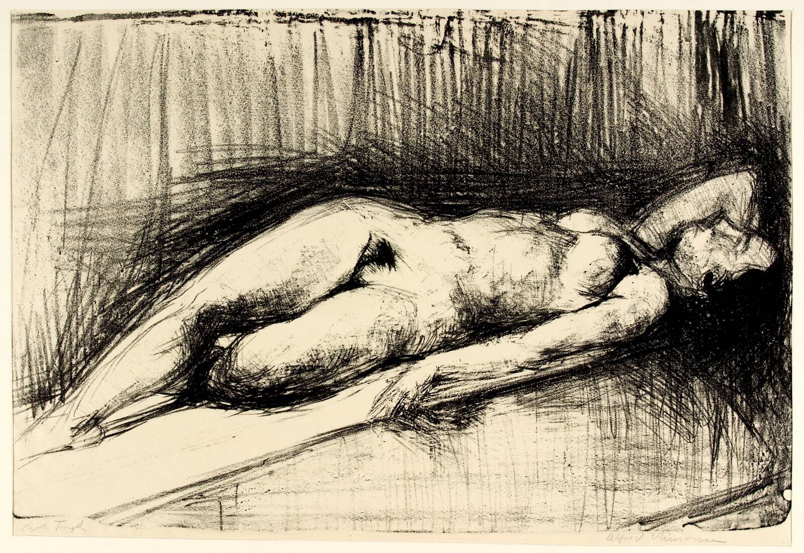 Liggende kvindelig model, Alfred Simonsen, 1931