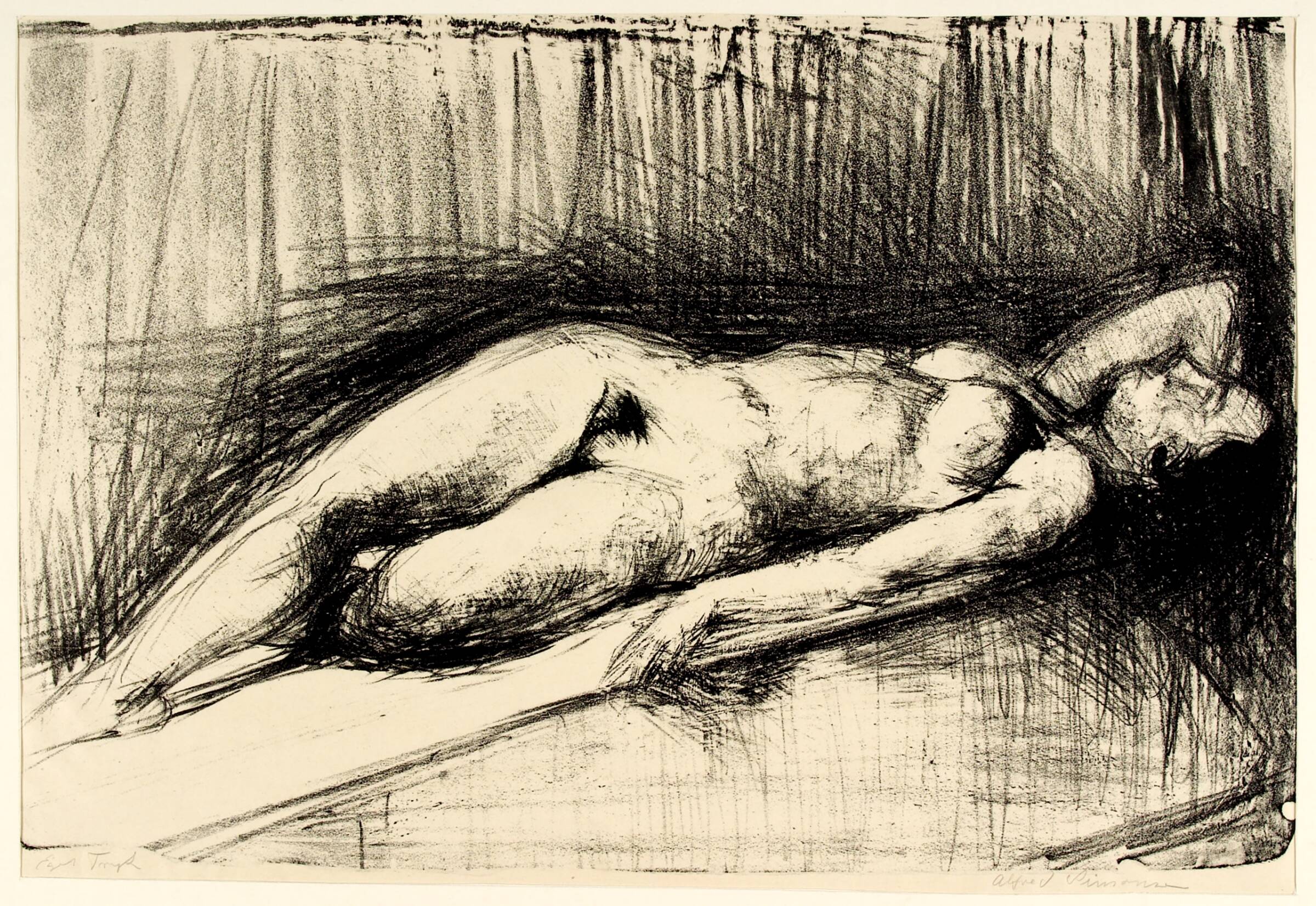 Liggende kvindelig model, Alfred Simonsen, 1931