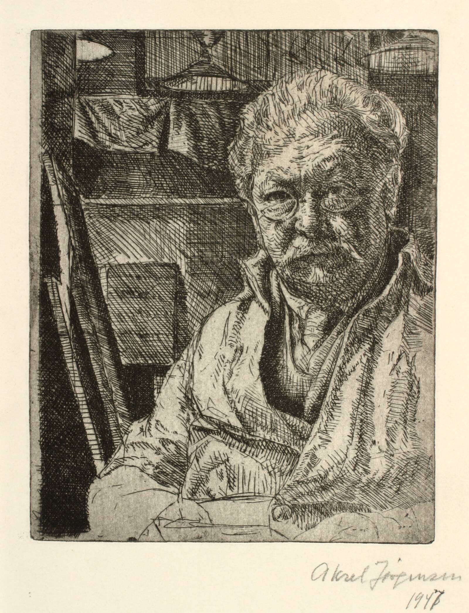 Selvportræt, Aksel Jørgensen, 1947