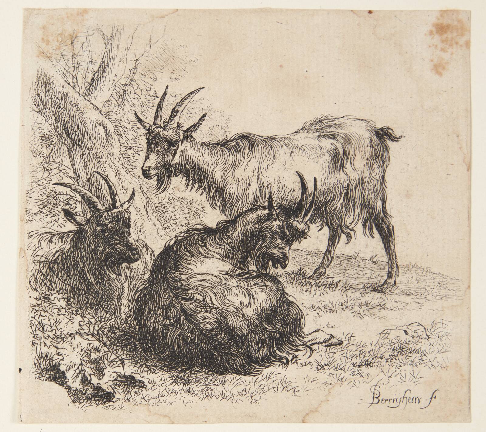 Tre geder, Nicolaes Berchem, 1620-1683