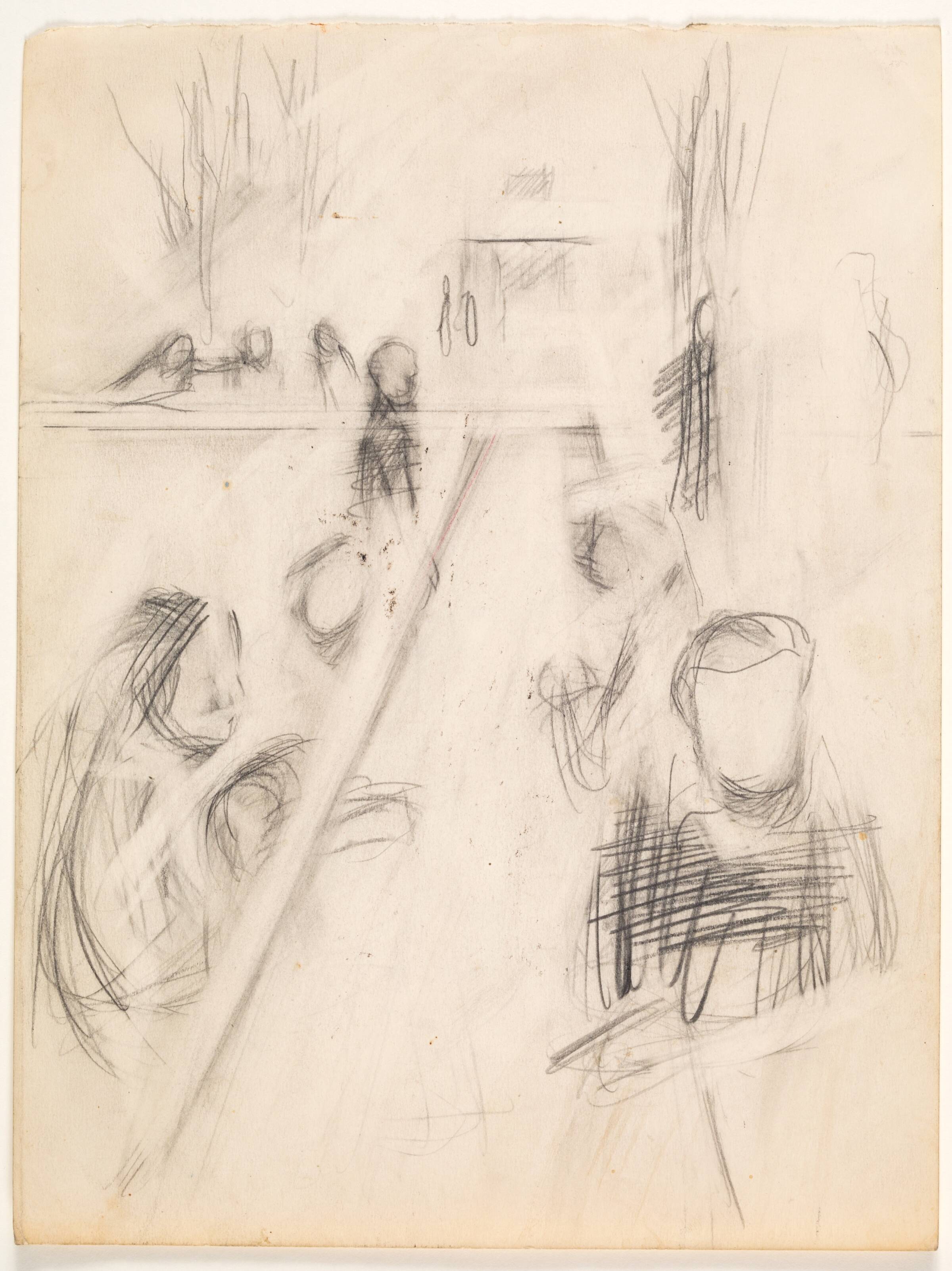 Figurer siddende ved lange borde, Søren Hjorth Nielsen, 1901-1983