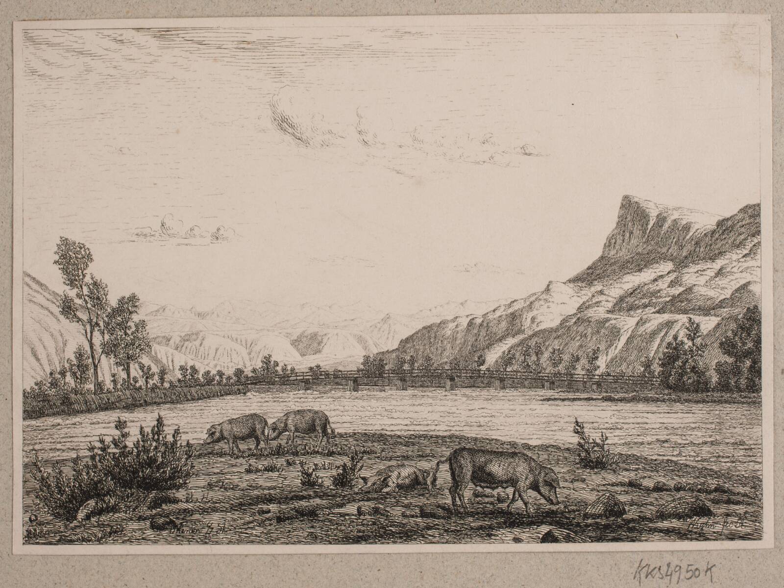 Bjergegn i Tyrol, Vilhelm Kyhn, 1854