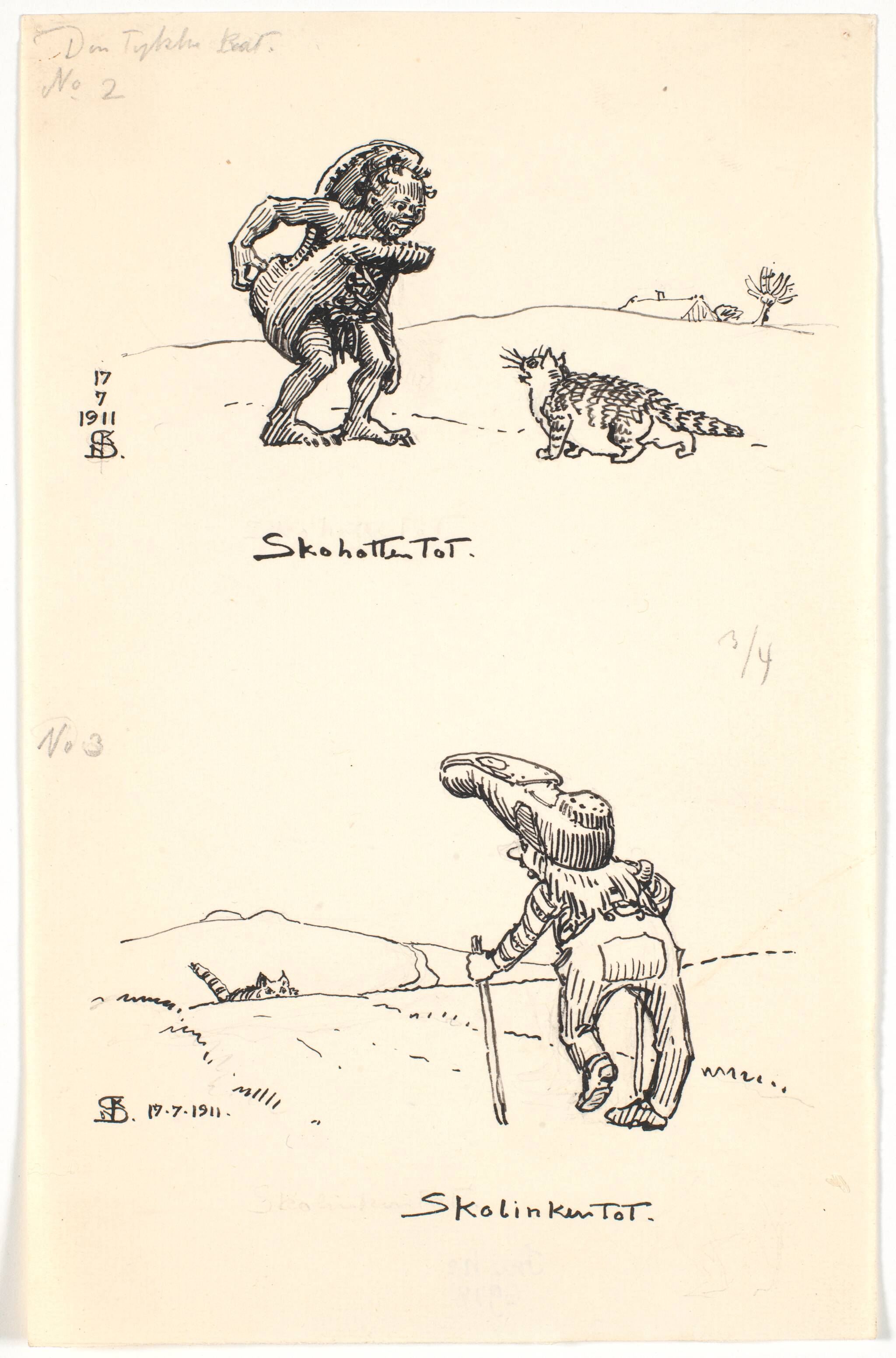 To udkast til Den tykke kat, 1911, Niels Skovgaard | SMK Open