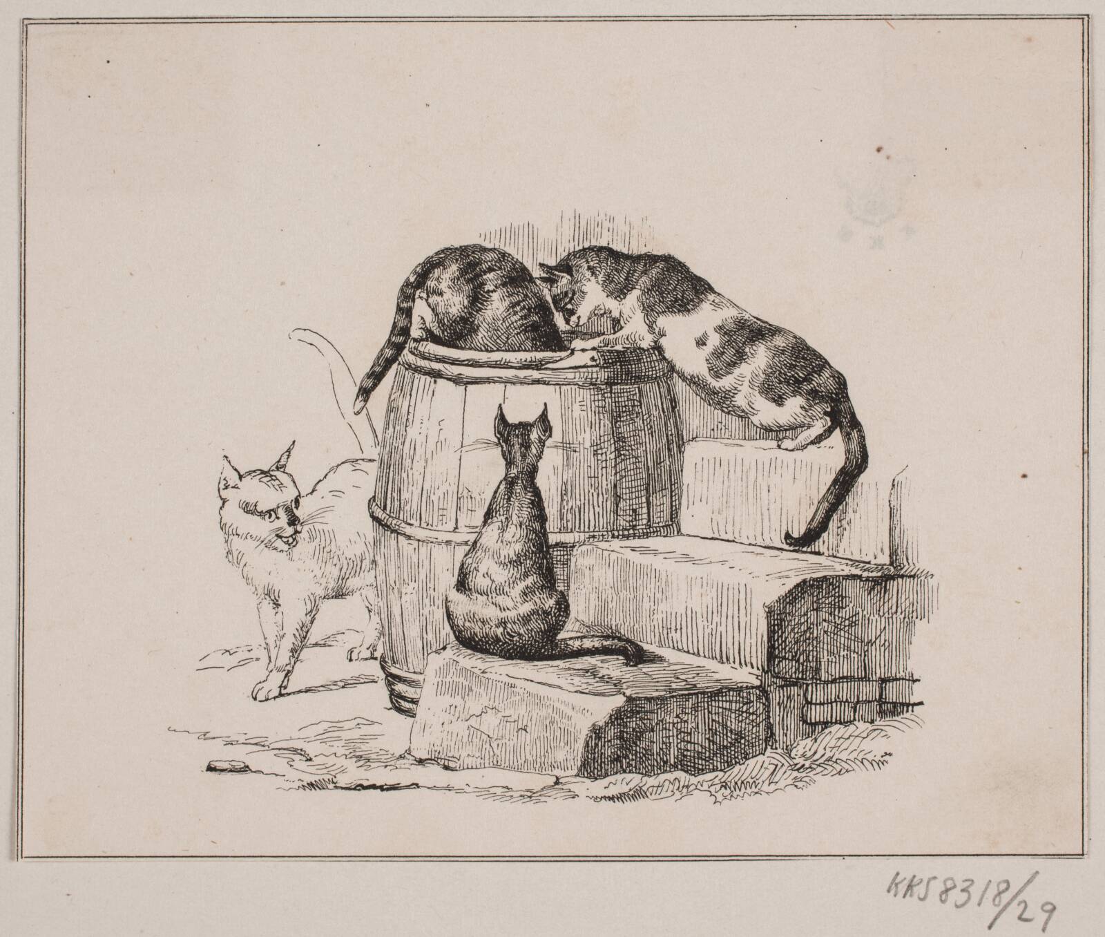 Kattene, Adolph Kittendorff, 1845