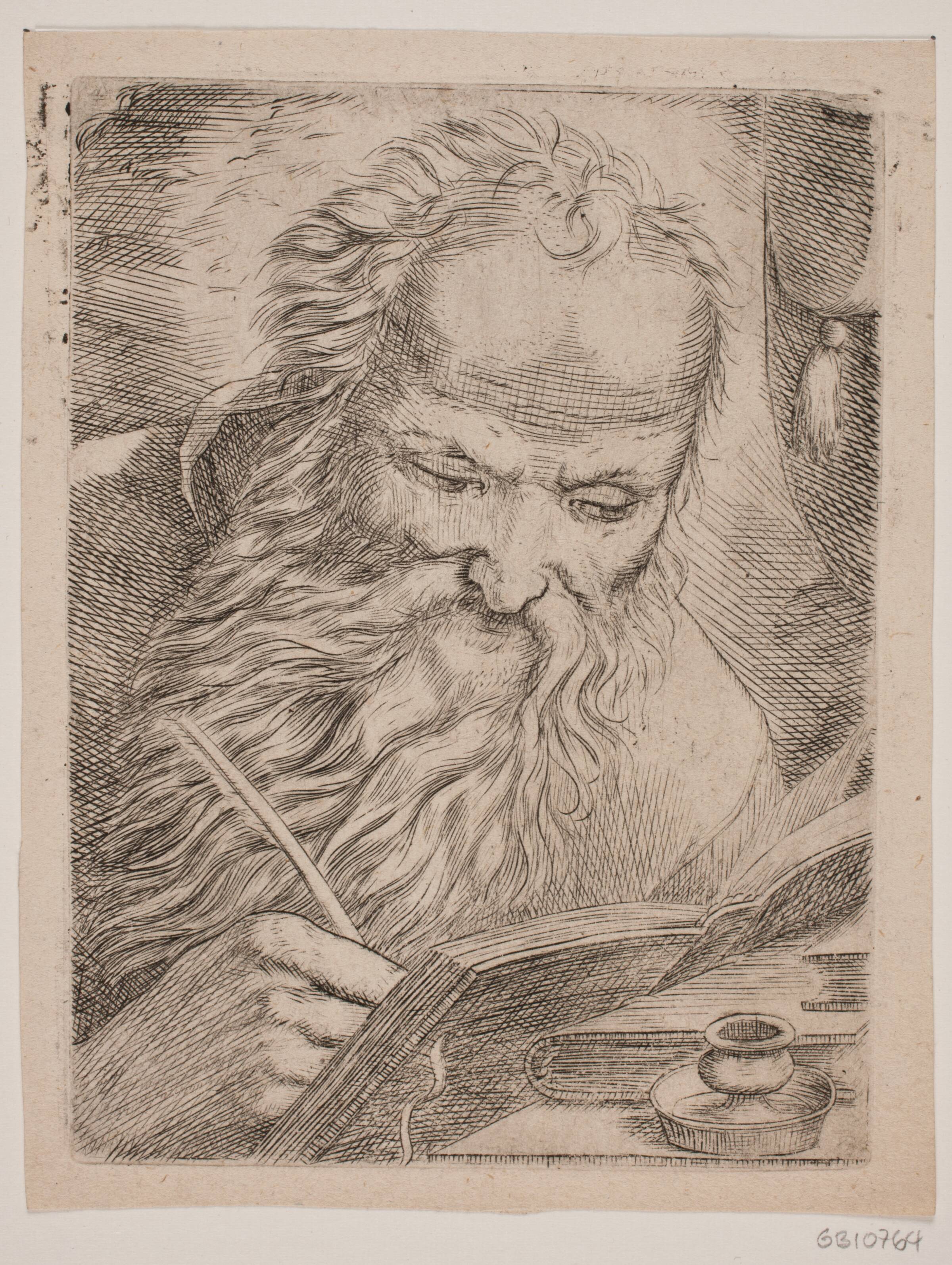 En gammel Mand skriver i en Bog, W.A. Müller, 1733-1816