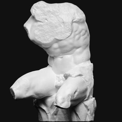 Torso Belvedere. Torso af siddende, nøgen mand, Ajax(?).