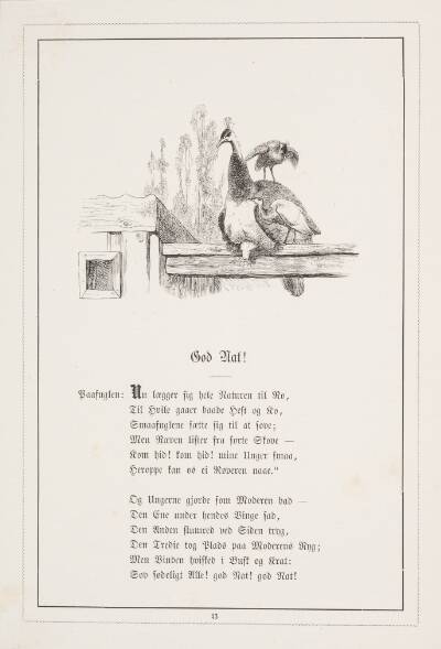 God Nat! Illustration til H.V. Kaalund, "Fabler for Børn"