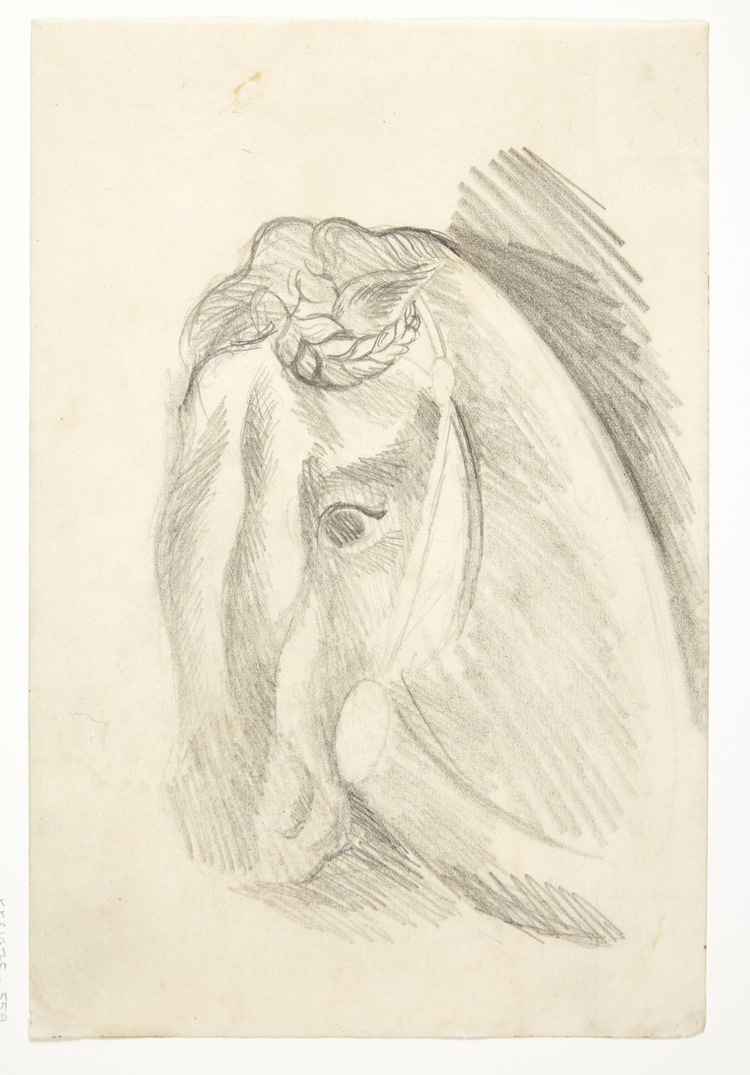 Hestehoved. Kompositionsskitse til P. Uccellos "La Battaglia", William Scharff, 1901-1959