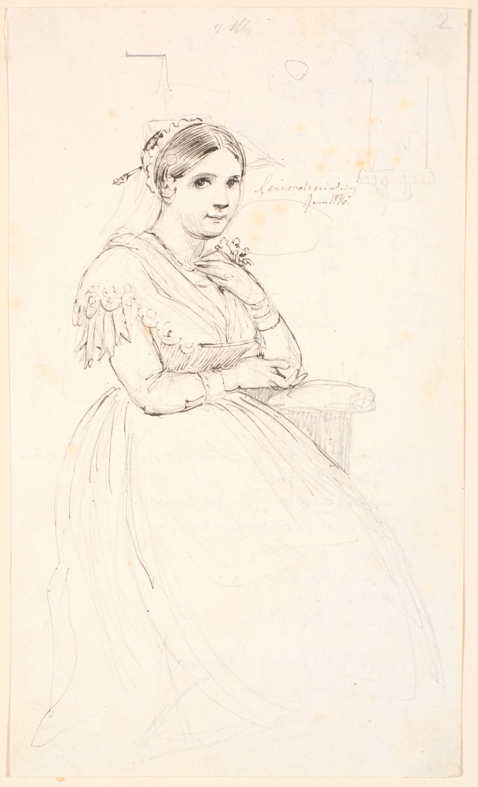 Siddende italienerinde, Johan Thomas Lundbye, 1846